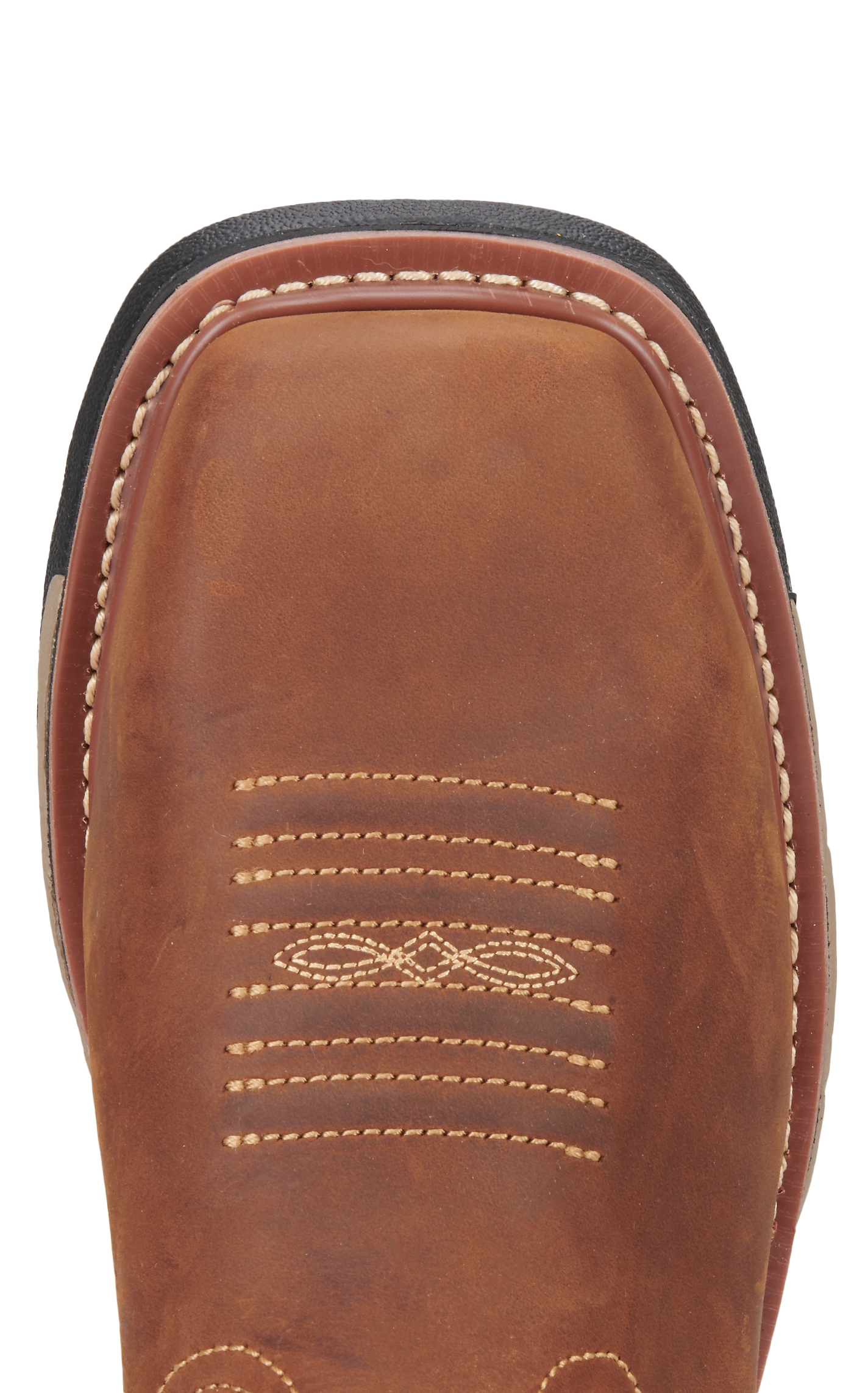 MEN 11IN  SAD TAN CH W/COL ST WP WD SQ TOE - Image 1