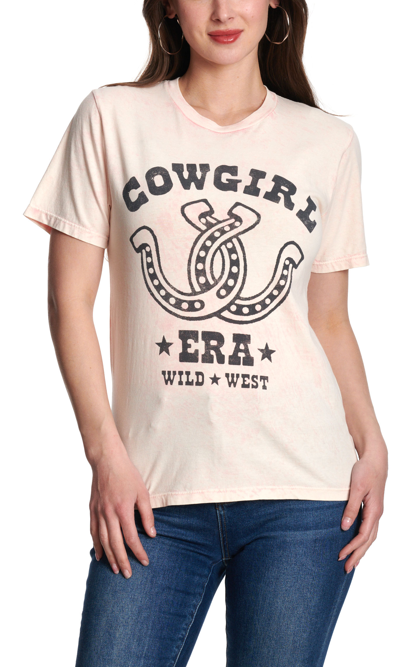Lotus Fashion Women's Pink Cowgirl Era Graphic T-Shirt - Image 1