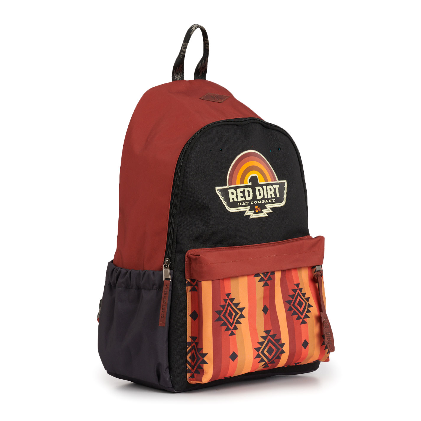 Red Dirt Hat Co. Rust & Black Thunderbird Aztec Print Backpack - Image 3