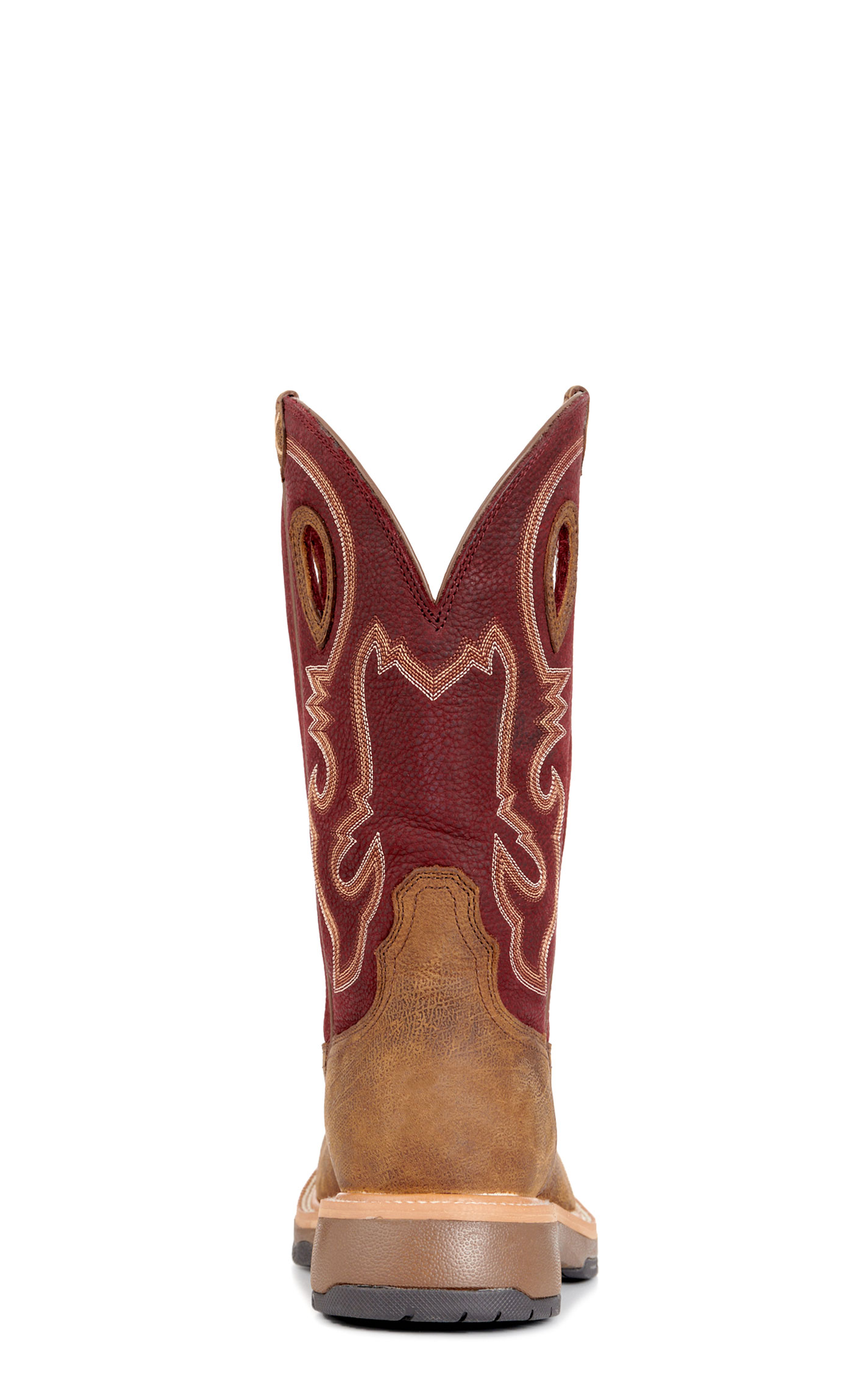 Twisted X Men's Horseman Brown and Burgundy Wide Square Toe Work Boots - Image 1