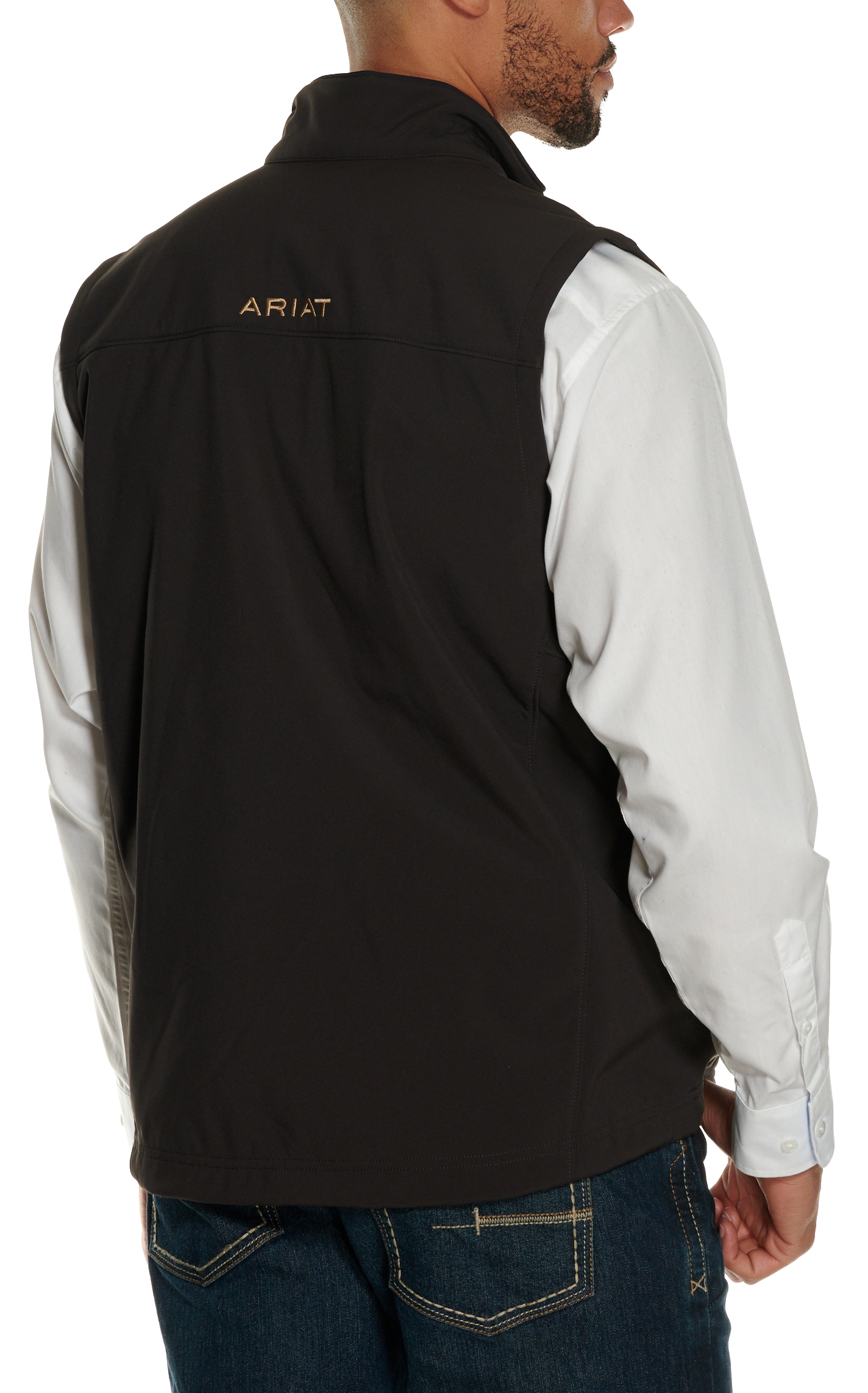 Ariat Men's Vernon Coffee Bean Softshell Vest - Image 1