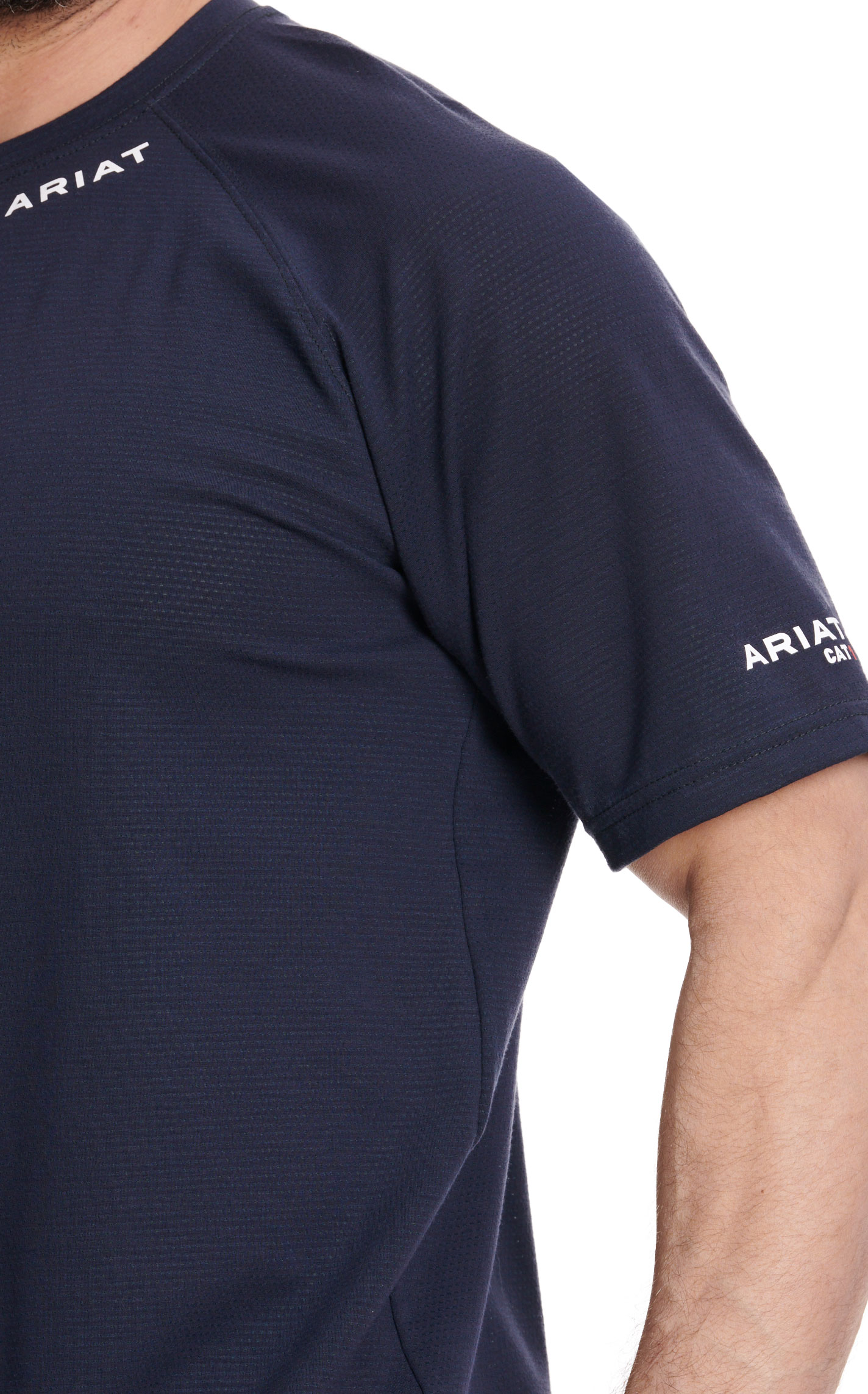 Ariat Men's FR Navy Base-Layer Short Sleeve Work T-Shirt - Image 1