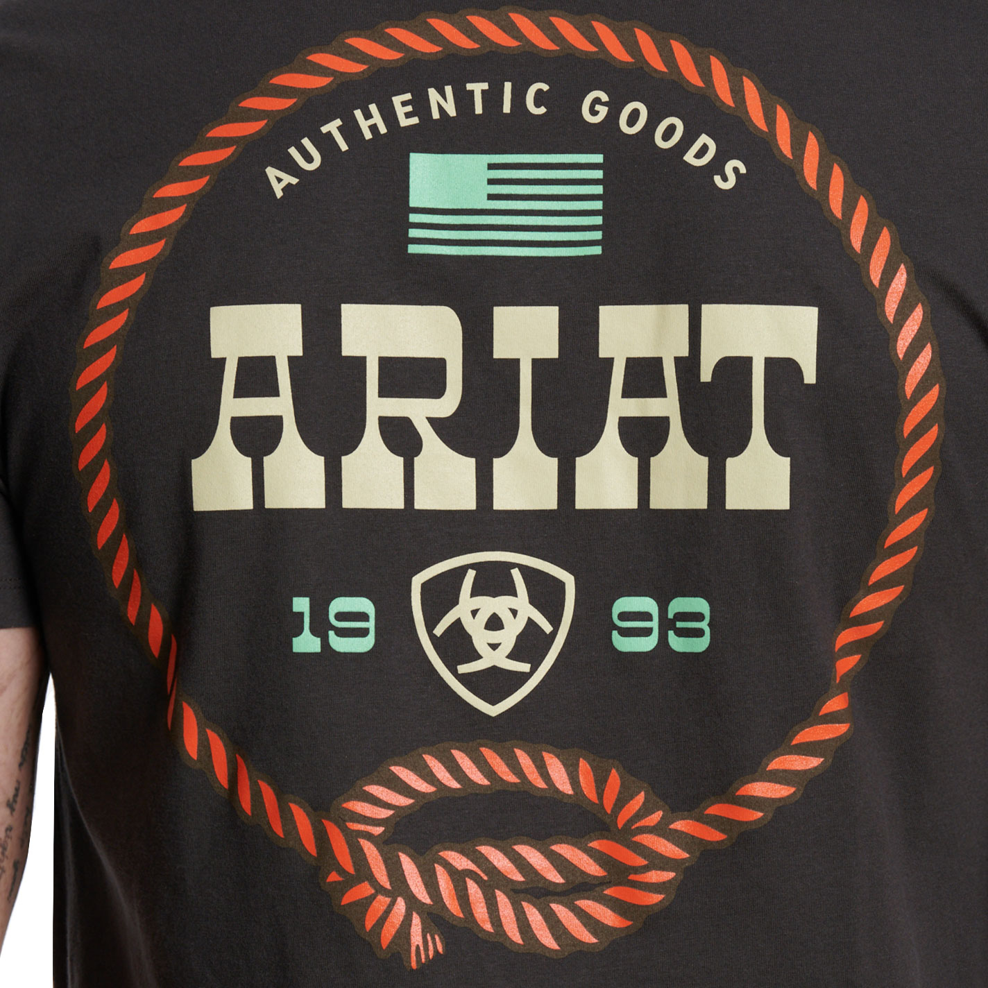 Ariat Men's Black Rope Logo Graphic T-Shirt - Image 2