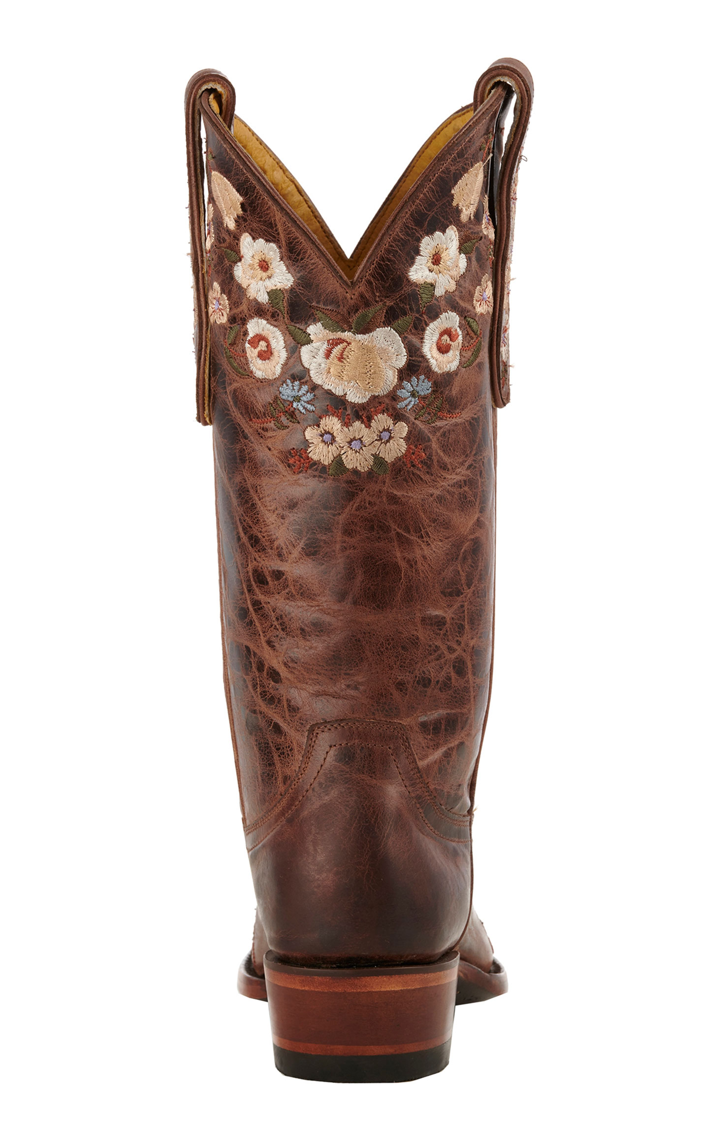 Cavender's Women's Rust Floral Embroidered Snip Toe Cowboy Boots - Image 1