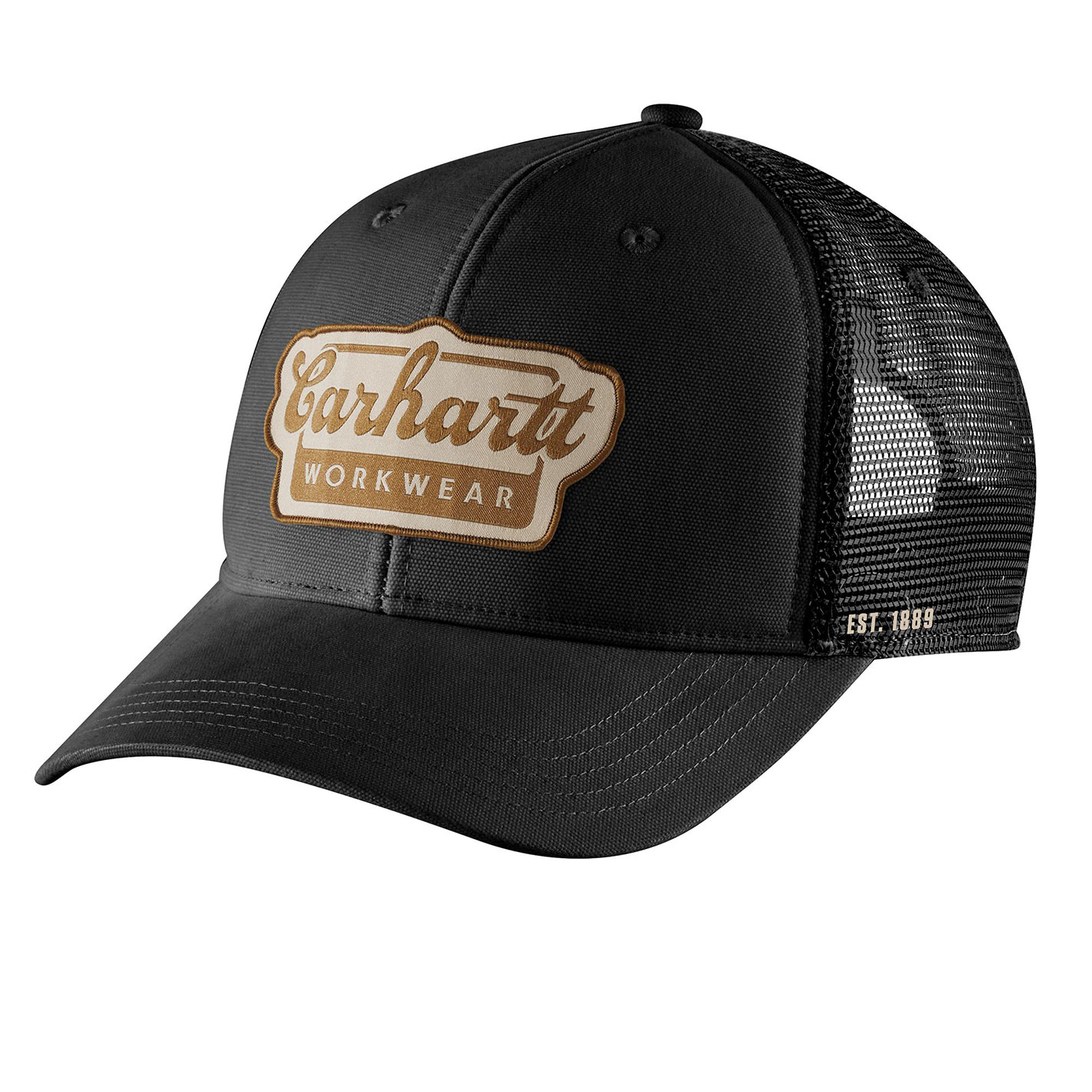 Carhartt Black & Hickory Rugged Flex Logo Patch Cap - Image 1