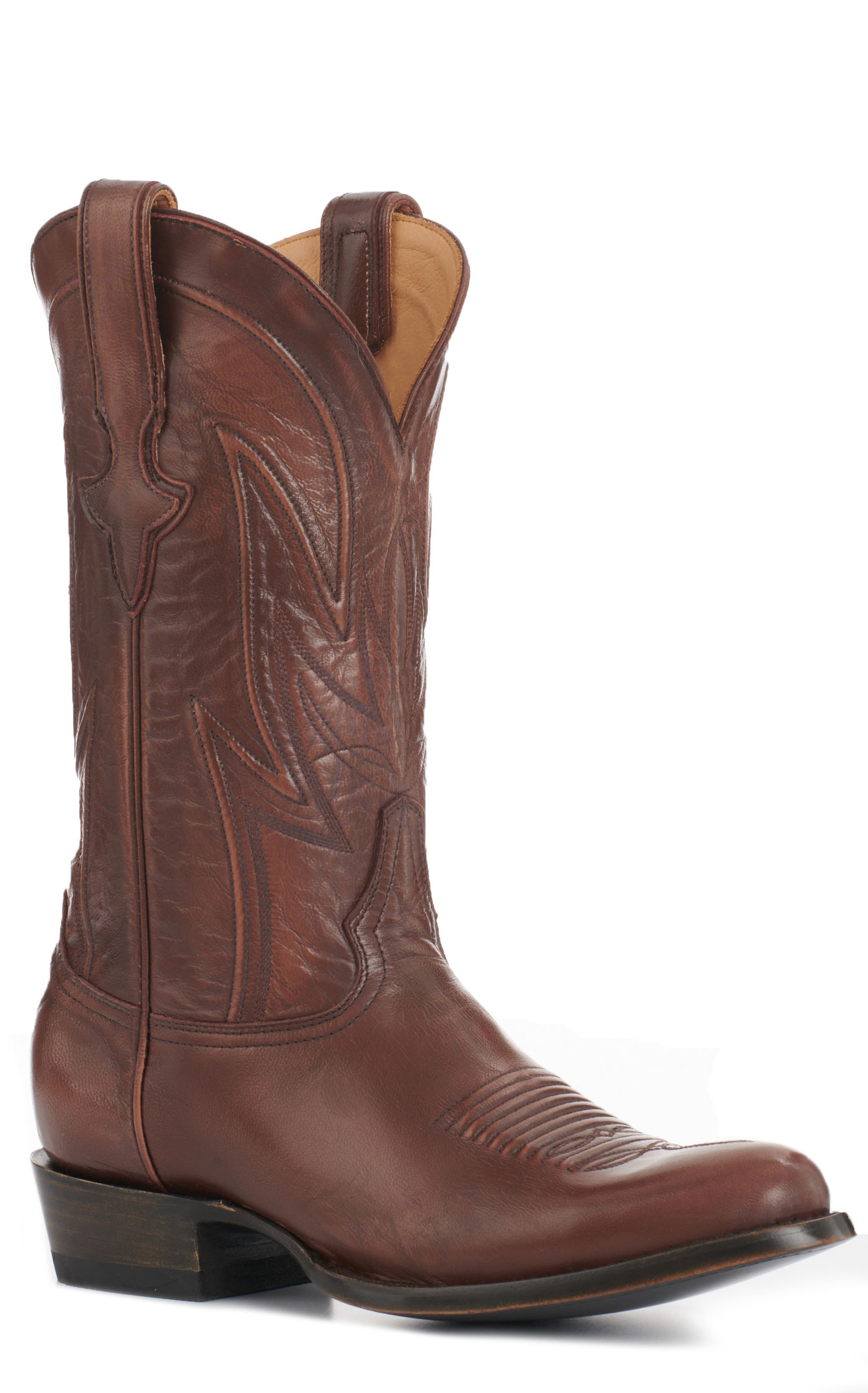 JRC & Sons Men's Creed Brush Off Goat Round Toe Cowboy Boot in Tan - Image 1