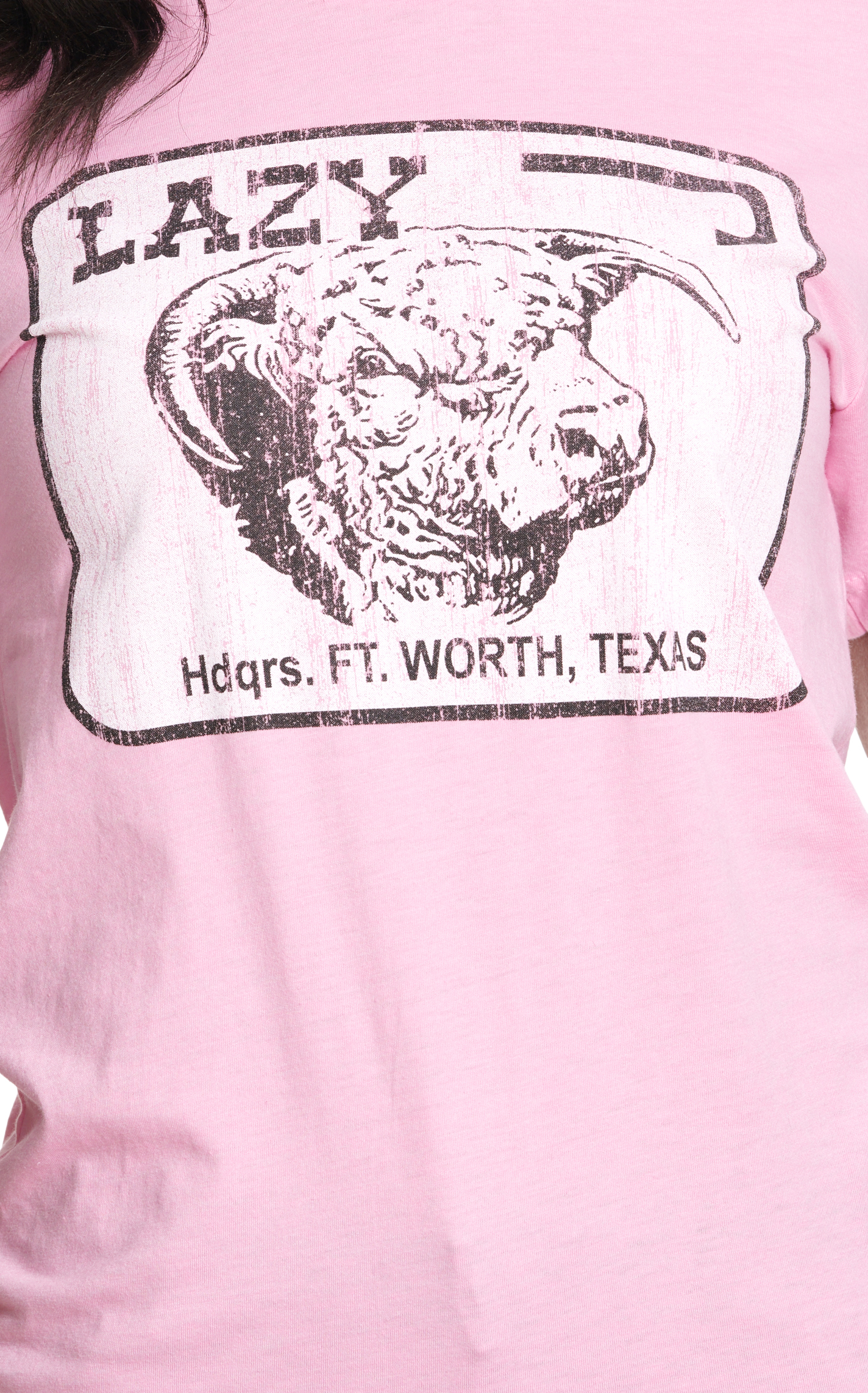 Lazy J Ranch Wear Women's Pink Logo Graphic T-Shirt - Image 2