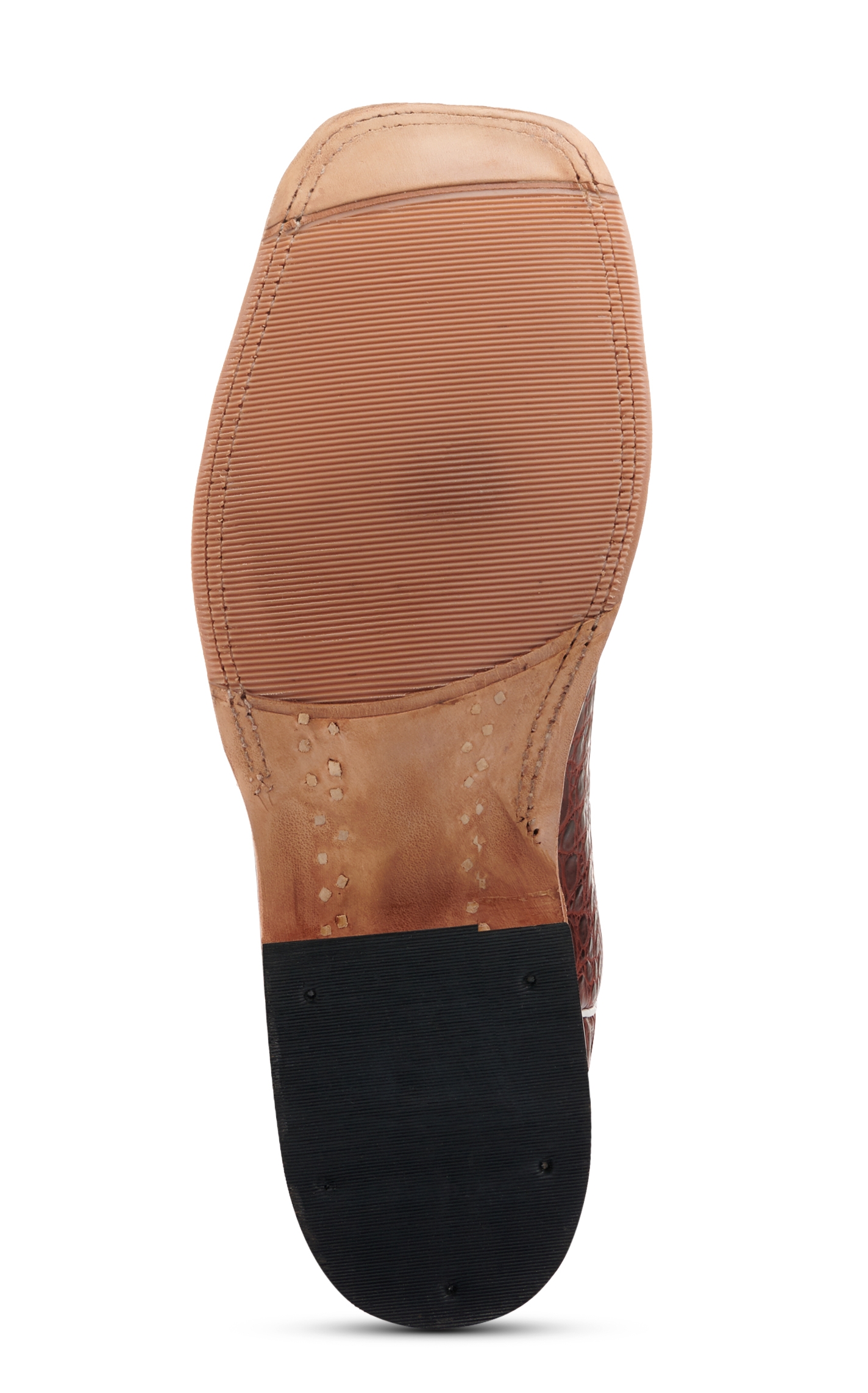Anderson Bean Men's Rust Lux Hornback Caiman and Red Wide Square Toe Exotic Cowboy Boots - Image 1