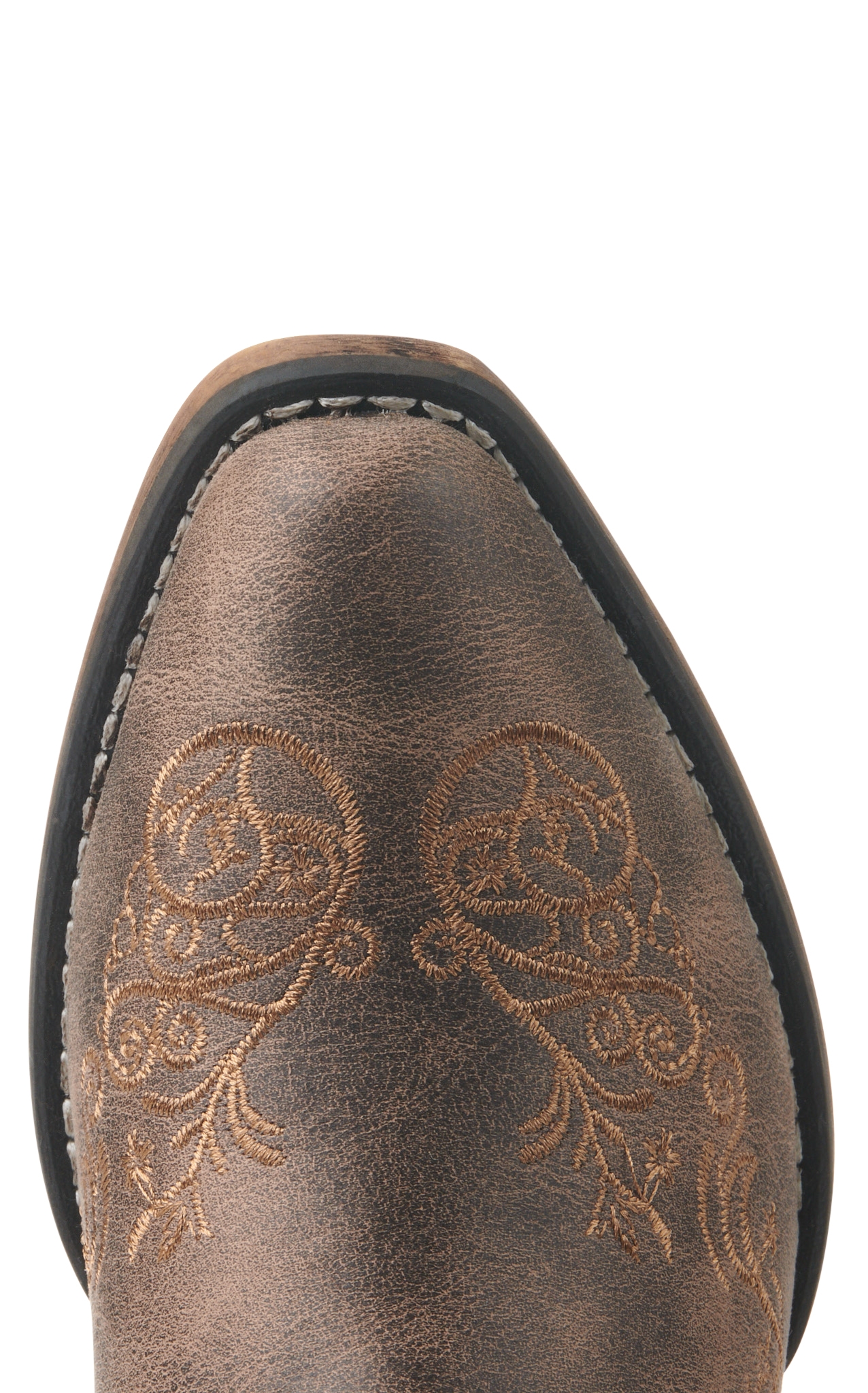 Roper Women's Brown with Scroll Embroidery Snip Toe Cowboy Booties - Image 1
