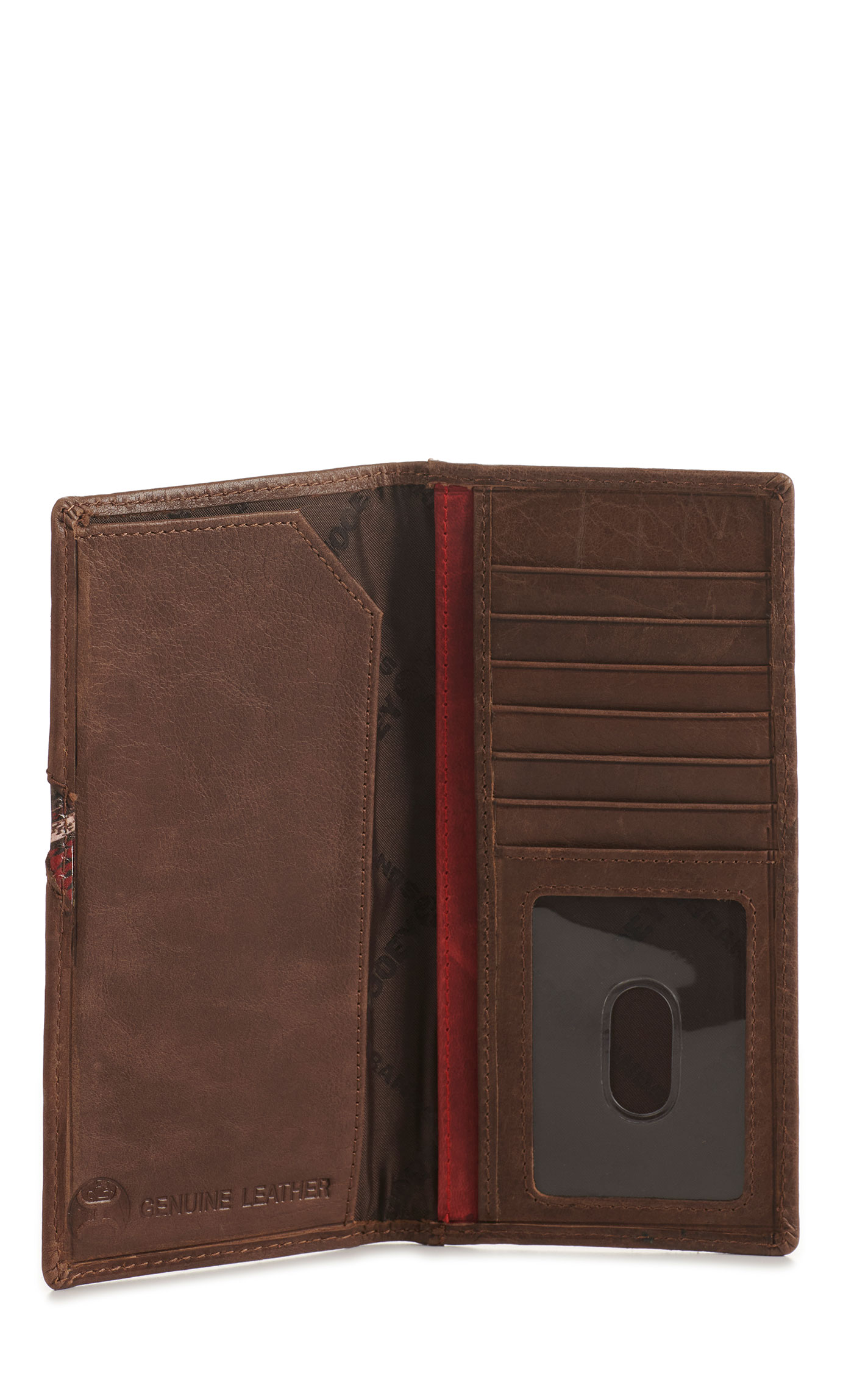 Hooey Men's Brown with Black and Red Serape Logo Rodeo Wallet / Checkbook Cover - Image 1