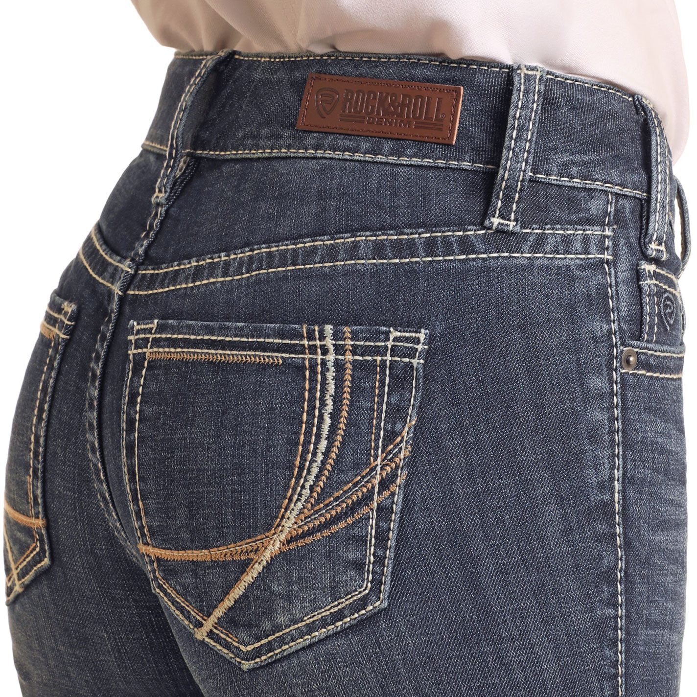 Rock & Roll Denim Women's Dark Wash Riding Boot Cut Jeans - Image 1