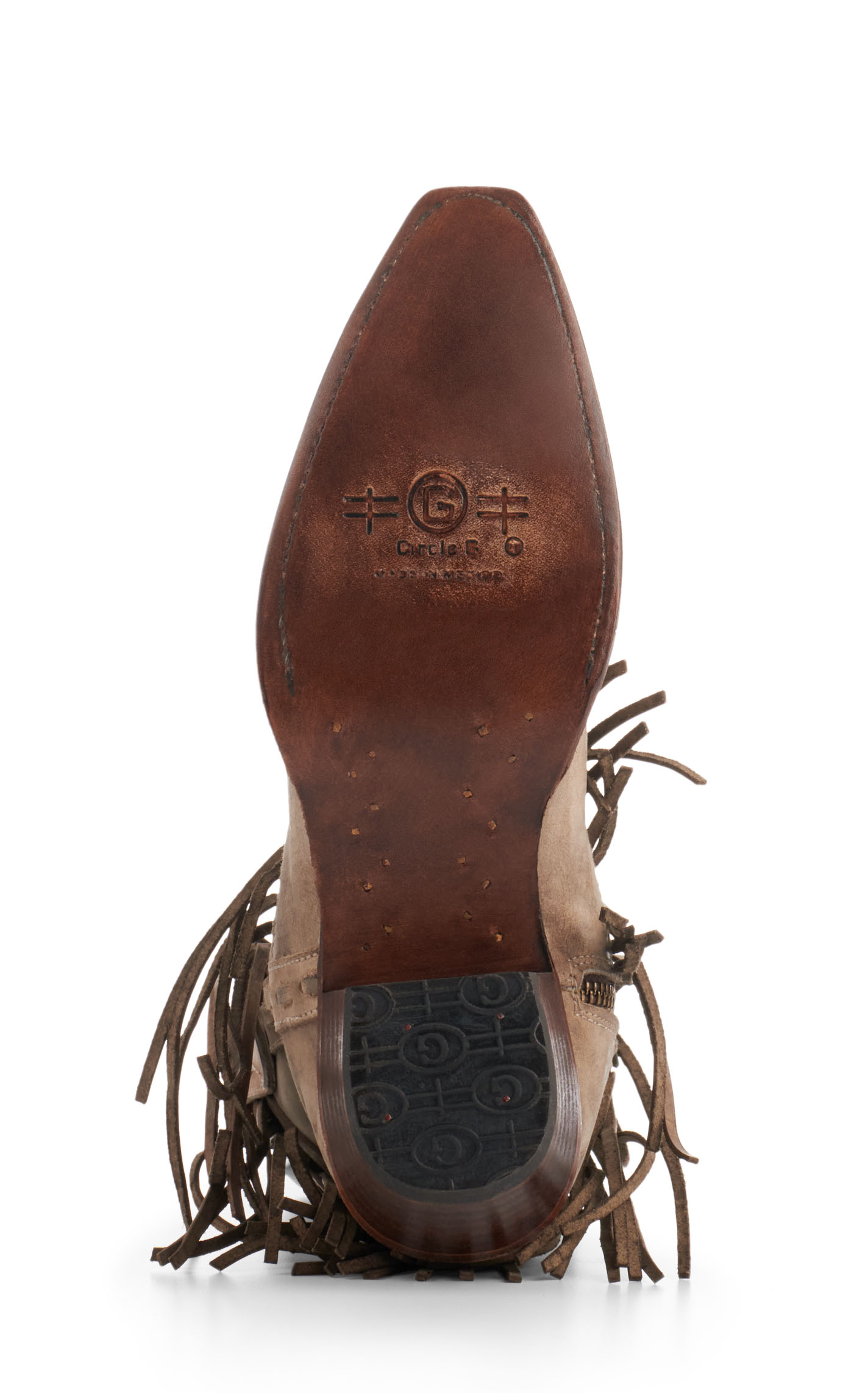 Circle G by Corral Women's Sand with Fringe Snip Toe Booties - Image 1