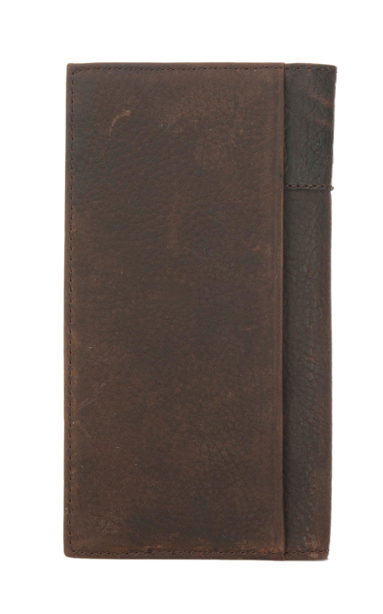 Ariat Brown with Brown Overlay Boot Stitch & Shield Leather Checkbook / Rodeo Wallet - Image 1