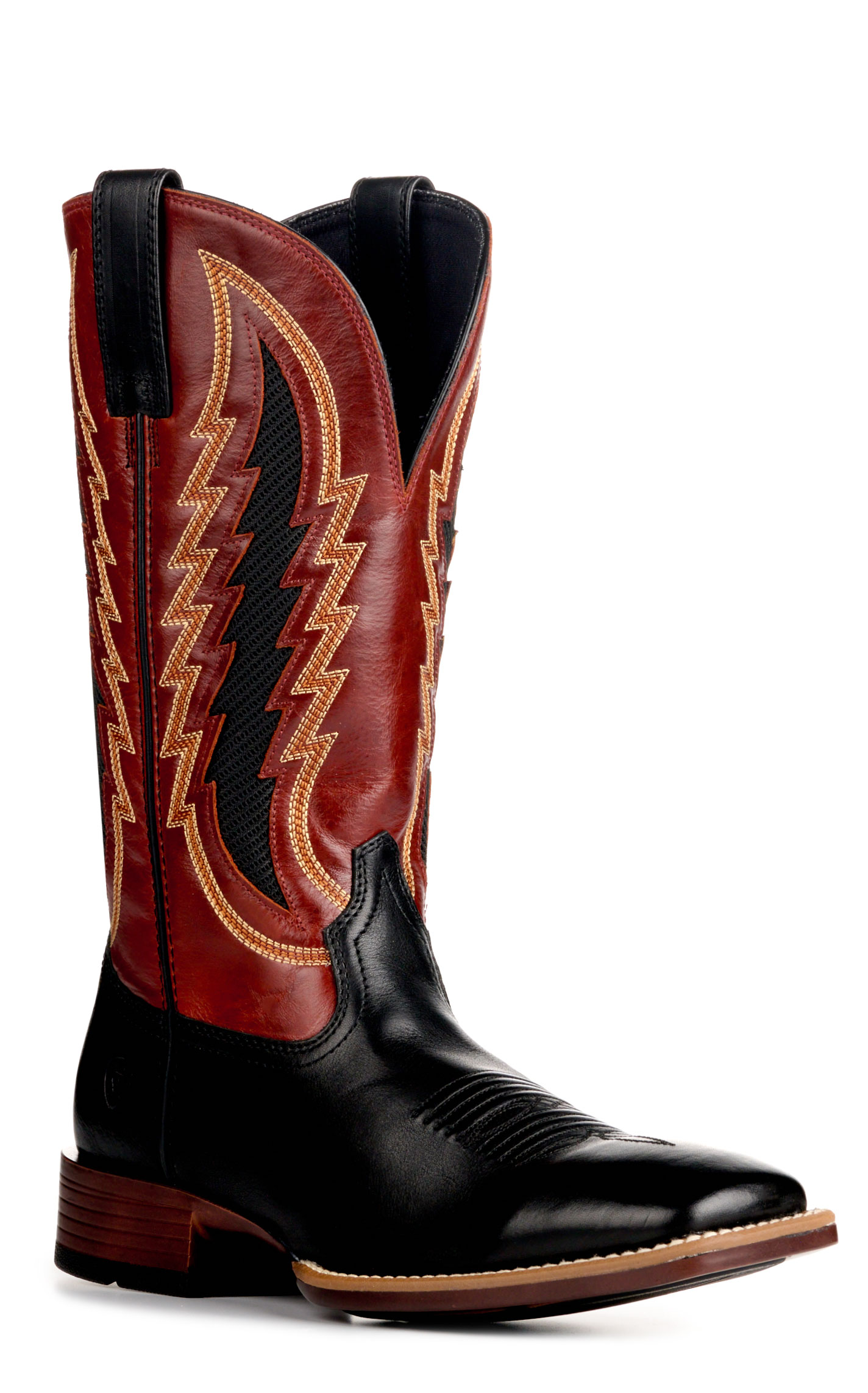 Ariat Men's Black & Red-Hot Bantamweight Wide Square Toe Cowboy Boots - Image 1