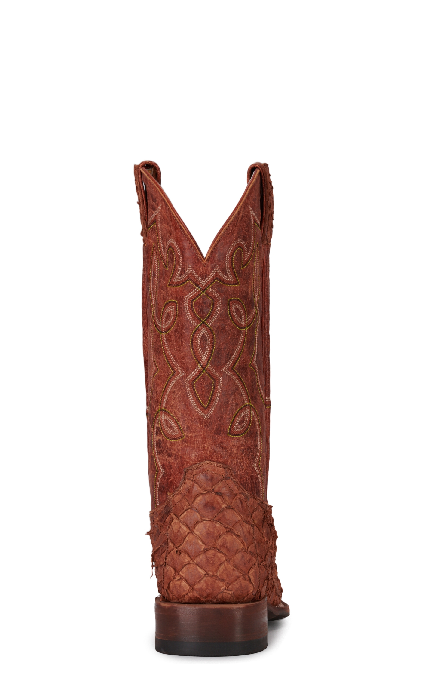 Cavender's Men's Mango Buffalo and Peanut Piracuru Wide Square Toe Exotic Cowboy Boots - Image 1