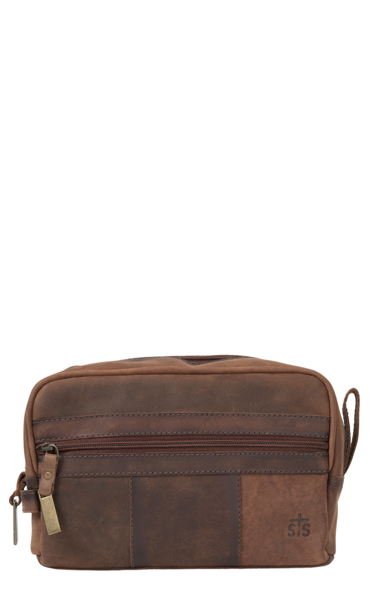 STS Ranchwear Brown Leather Foreman Collection Shave Kit - Image 1