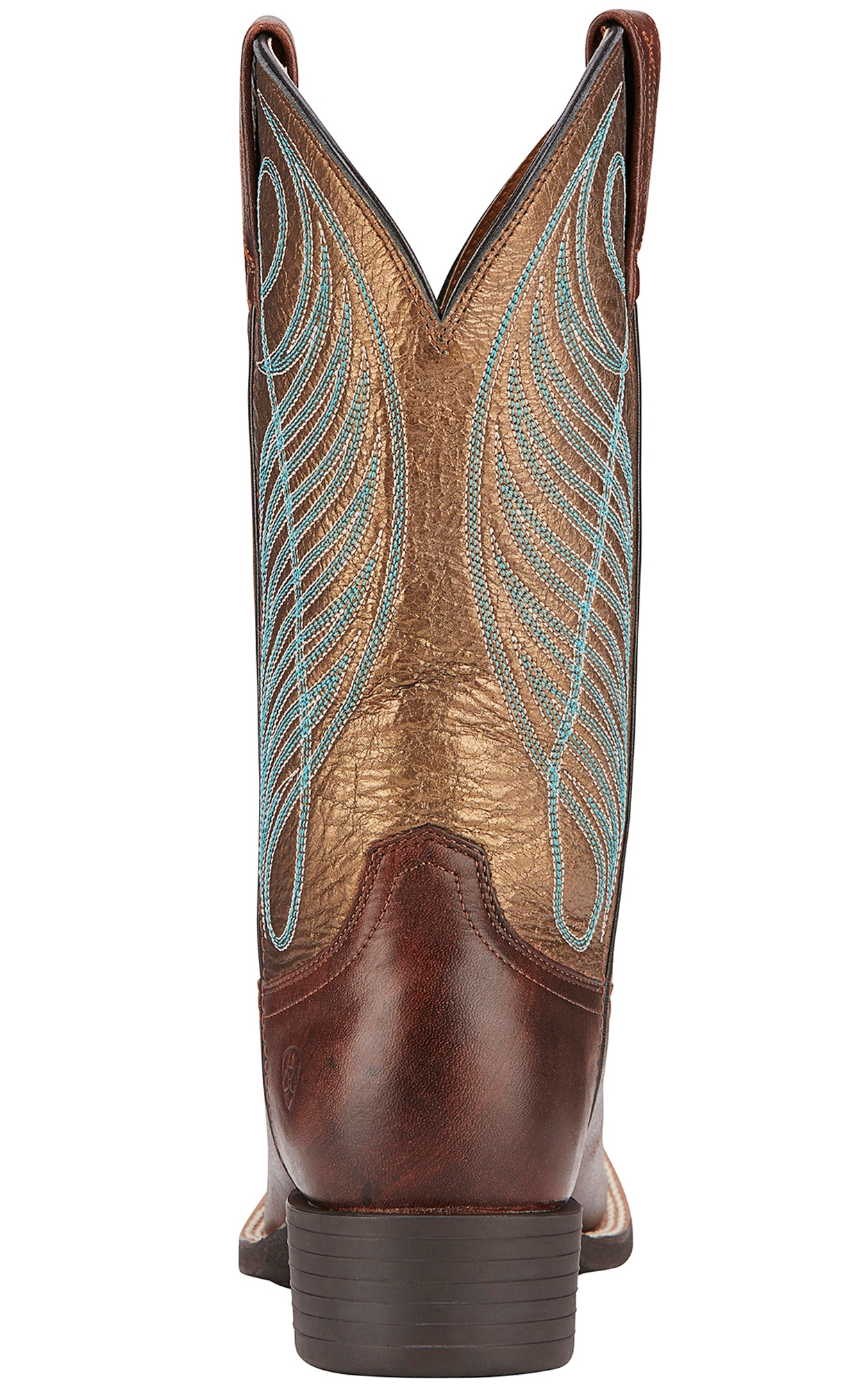 Ariat Women's Round Up Yukon Brown and Bronze Double Welt Square Toe Cowboy Boots - Image 1