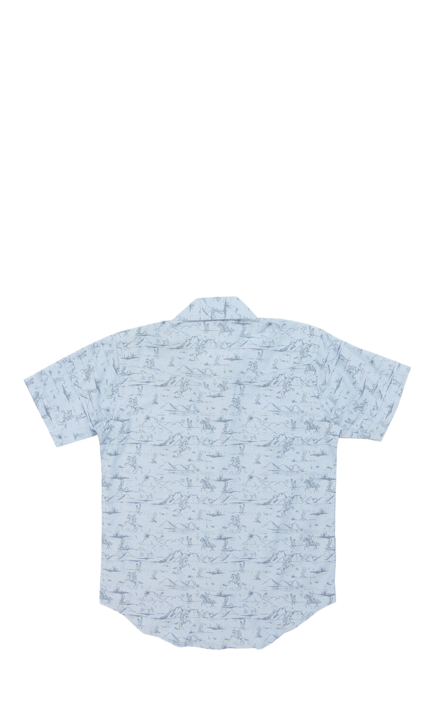 Rafter C Boy's Blue Southwestern Print Western Shirt - Image 1
