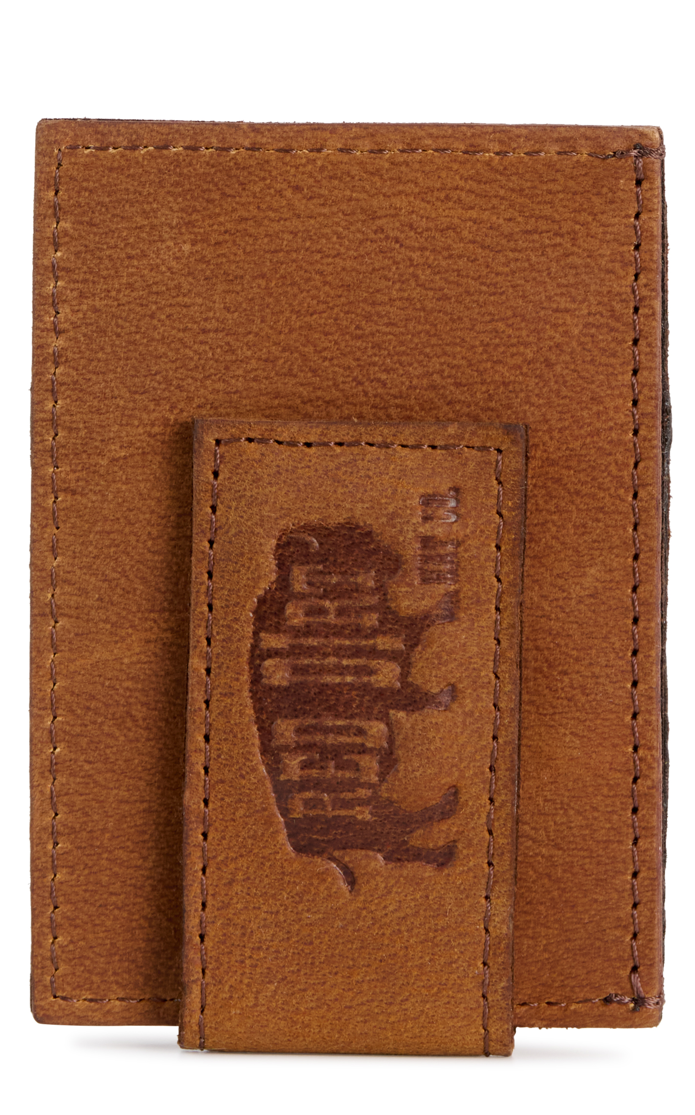 Red Dirt Hat Co. Brown Leather Buffalo Money Clip Card Case - Image 1