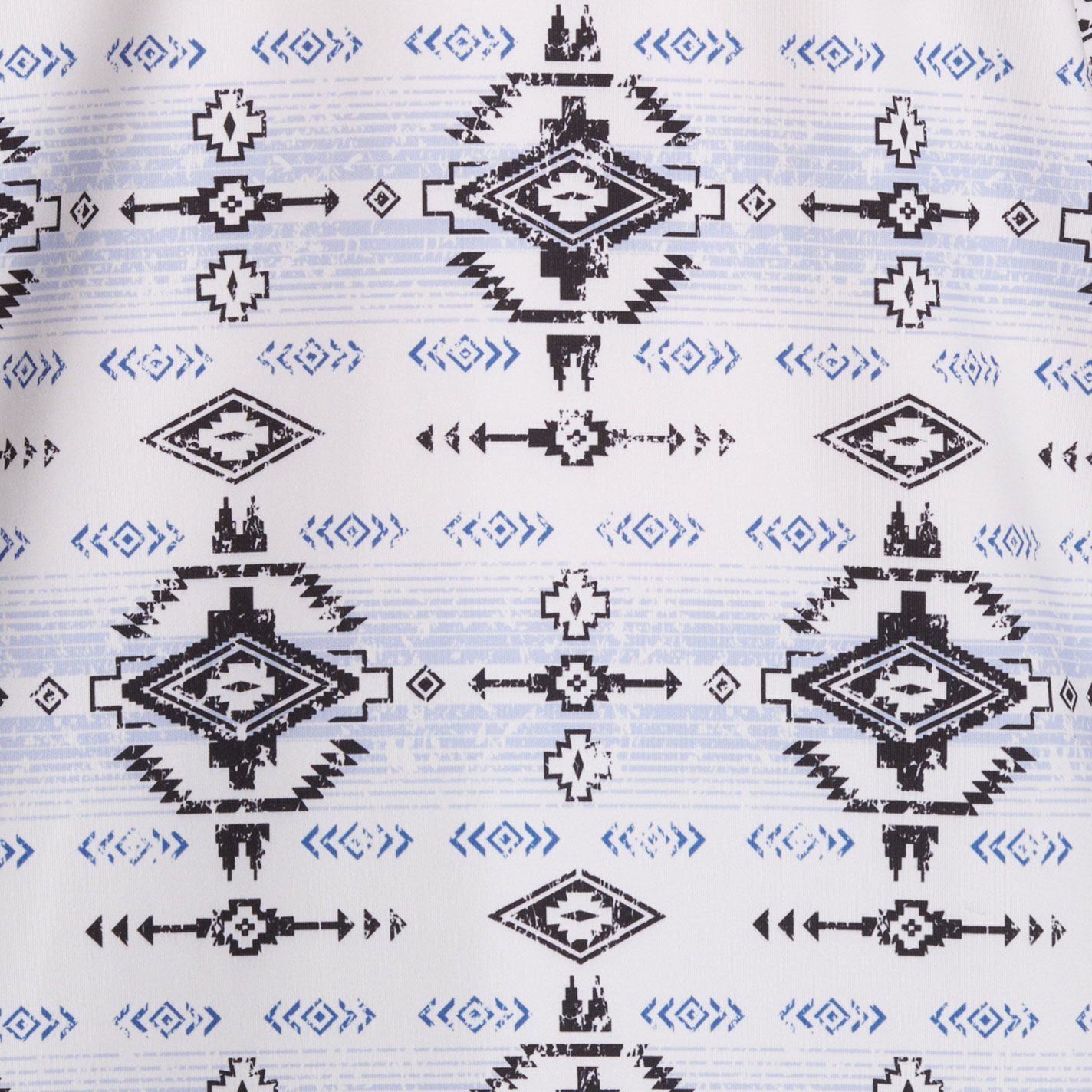 Rafter C Men’s White & Blue Aztec Polo Shirt - Image 1