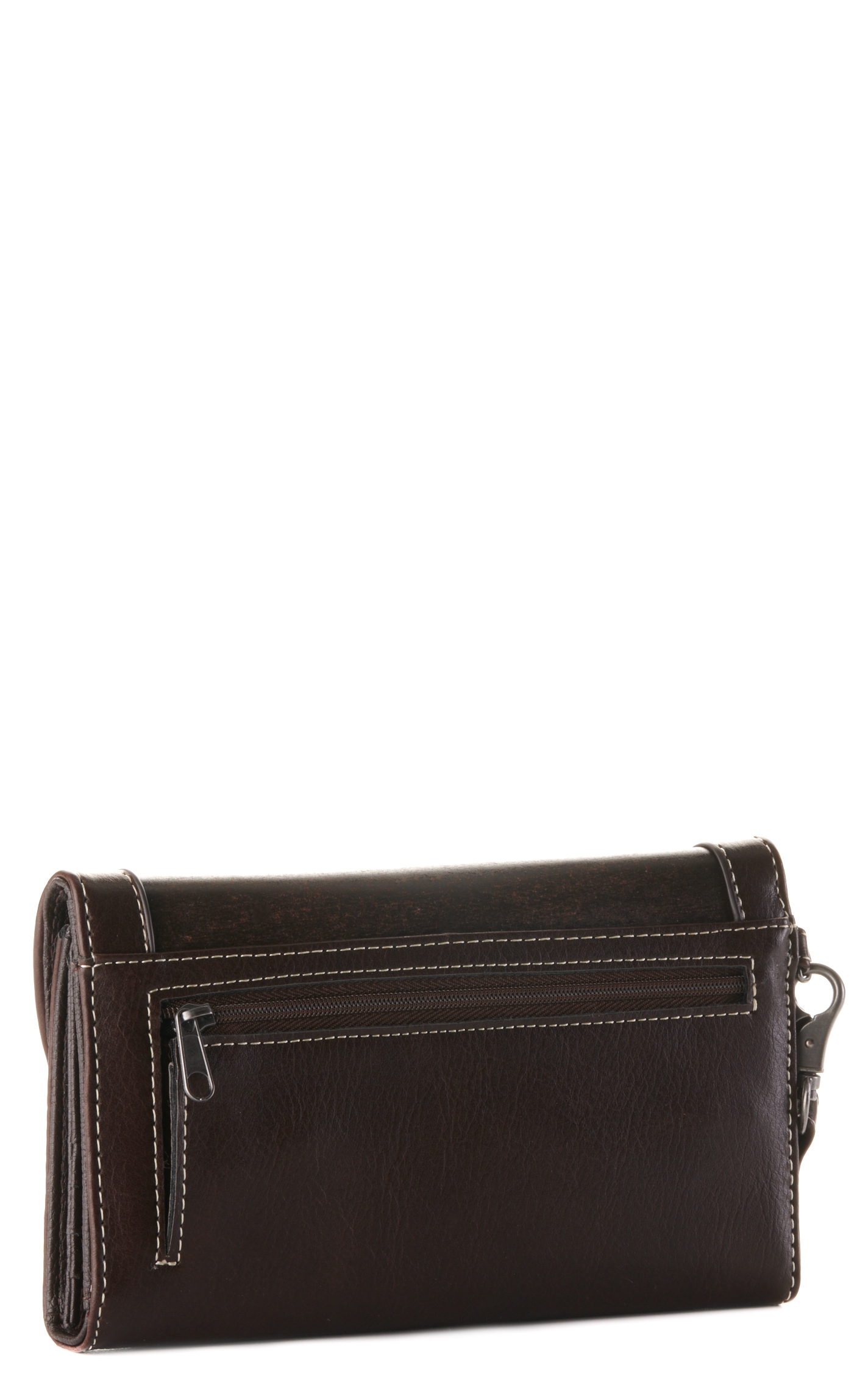 Blazin Roxx Brown with Tooling and Studs Clutch Wallet - Image 1