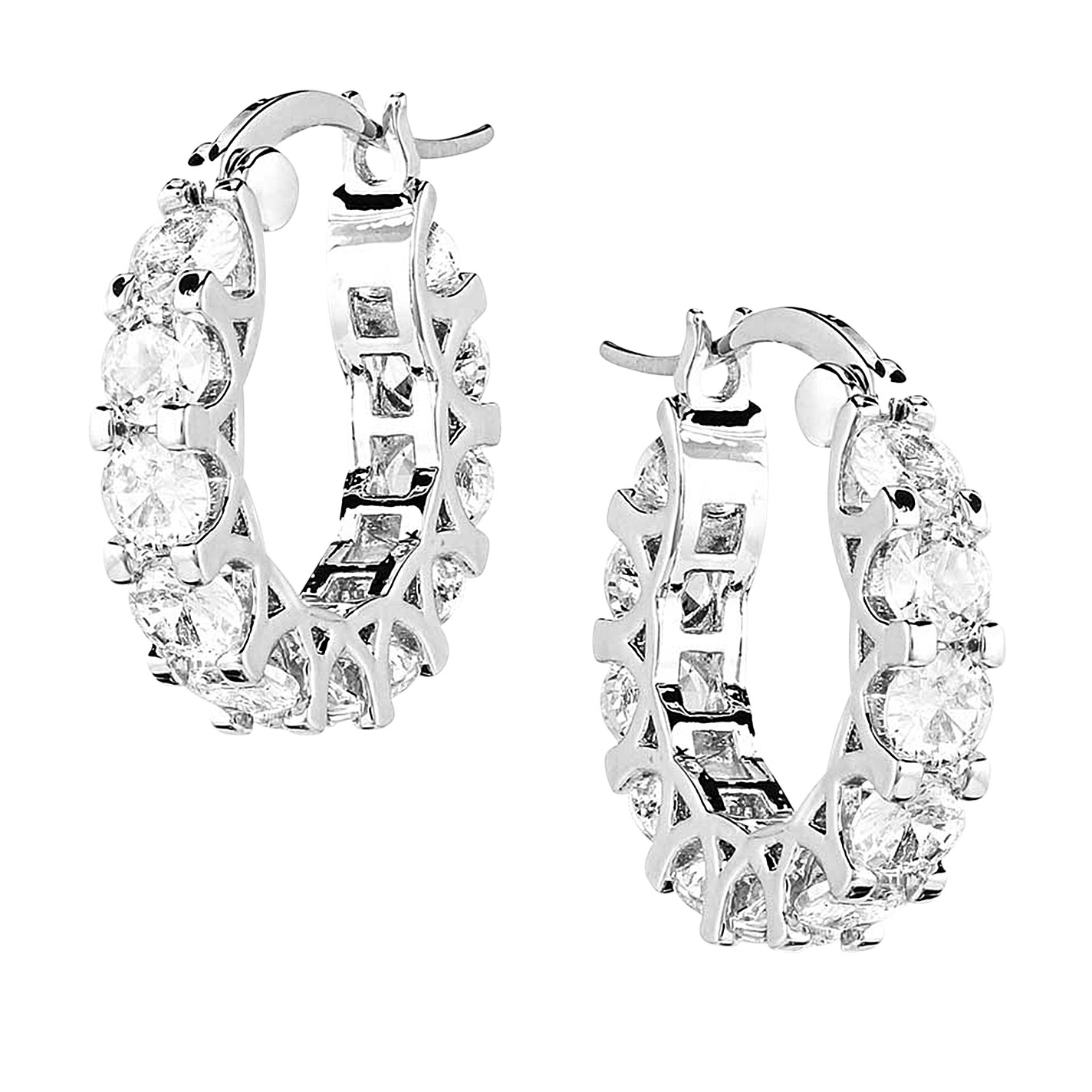 Montana Silversmiths Silver Dazzling Delight Cubic Zirconia Hoop Earrings - Image 1