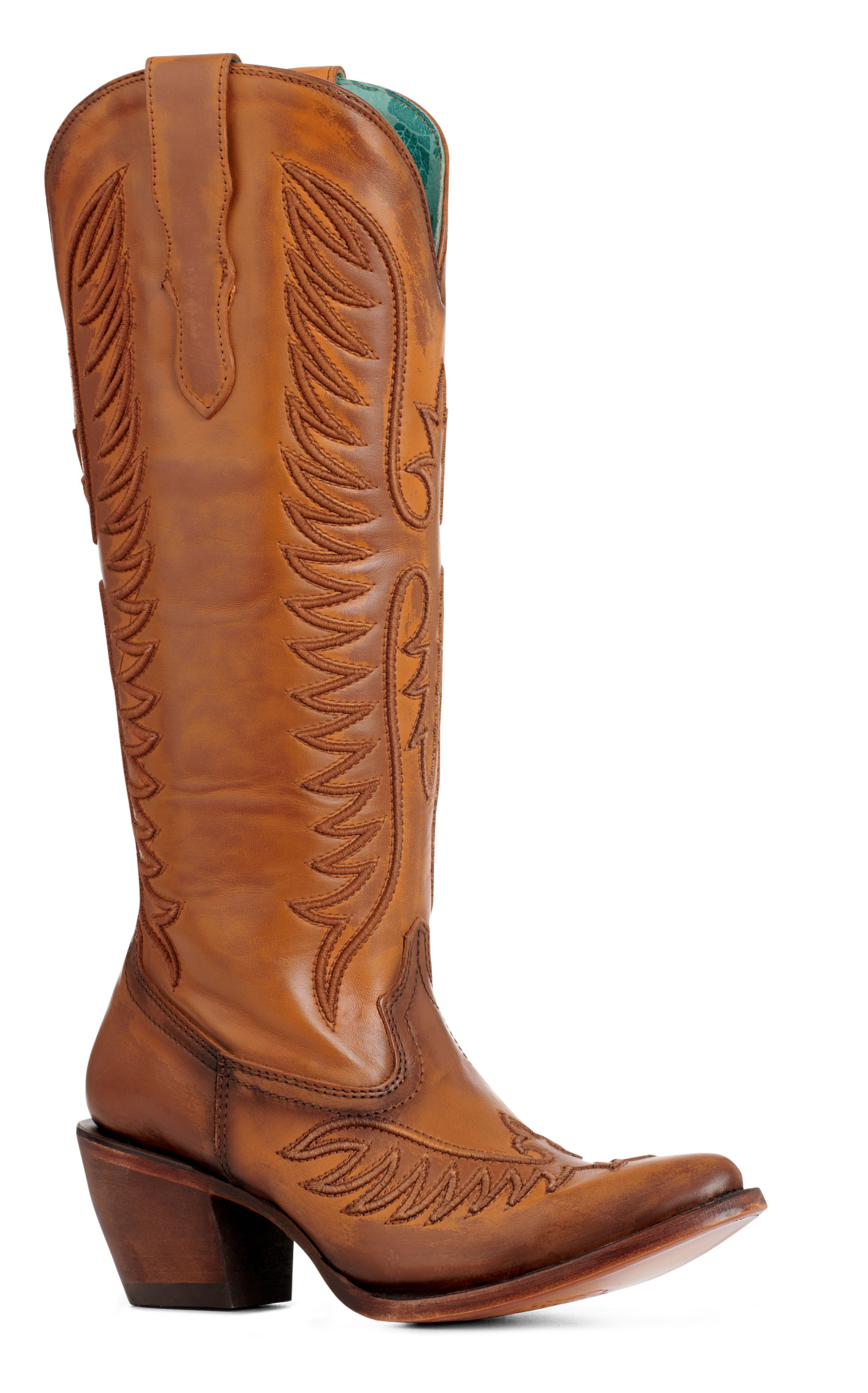 Corral Women's Tan Stitched J Toe Cowboy Boots - Image 1