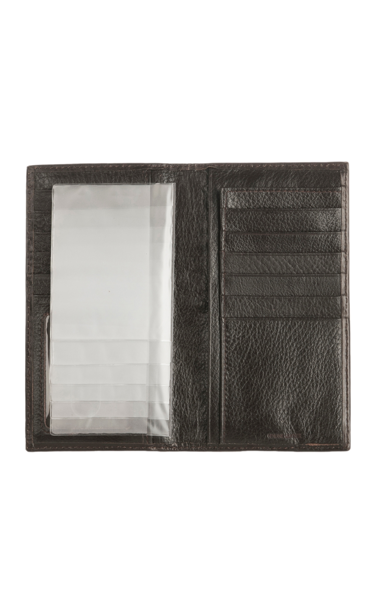 Nocona Dark Brown Ostrich Print Checkbook / Rodeo Wallet - Image 1