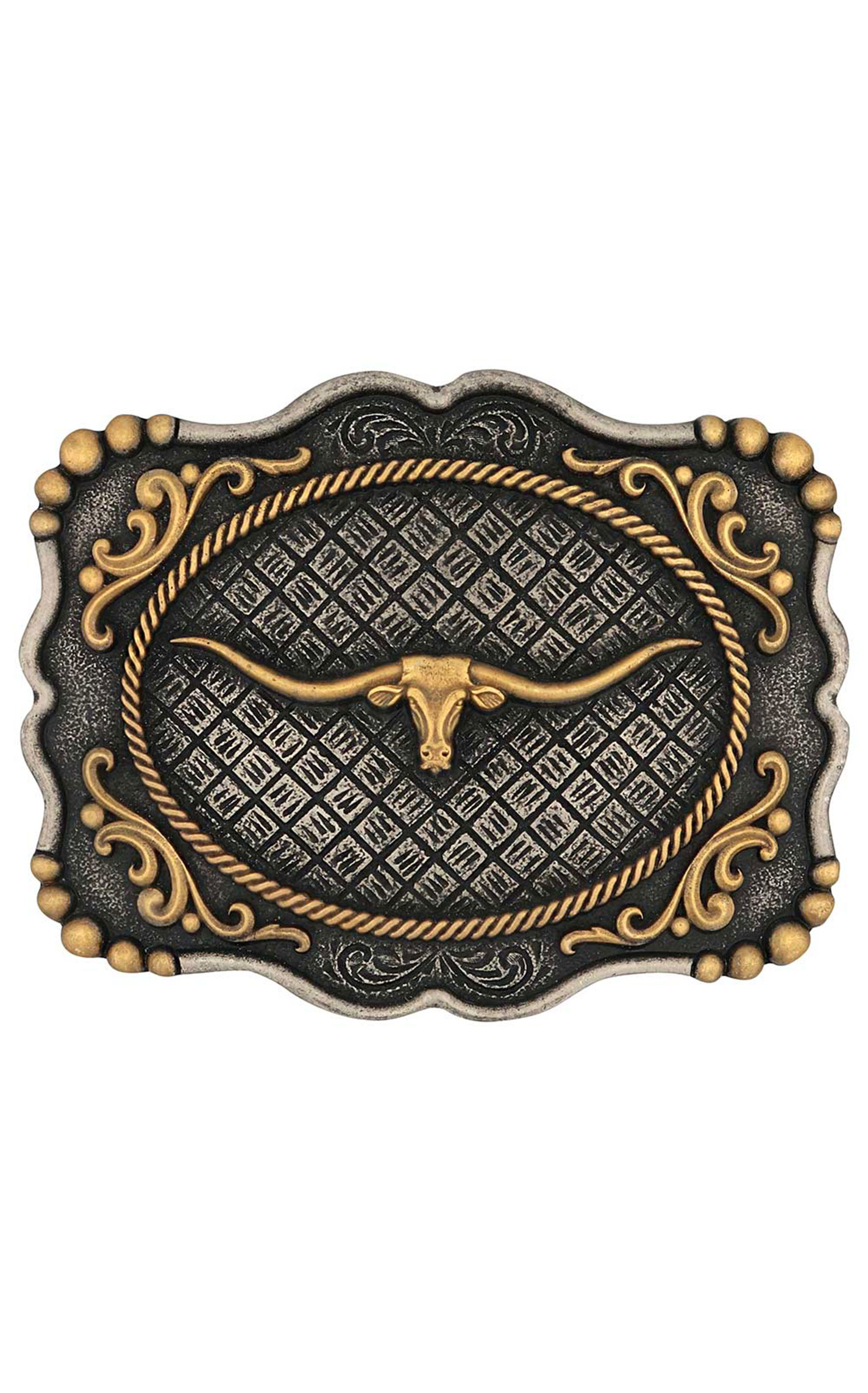 Attitude by Montana Silversmiths Antique Silver & Brass Longhorn Belt Buckle - Image 3