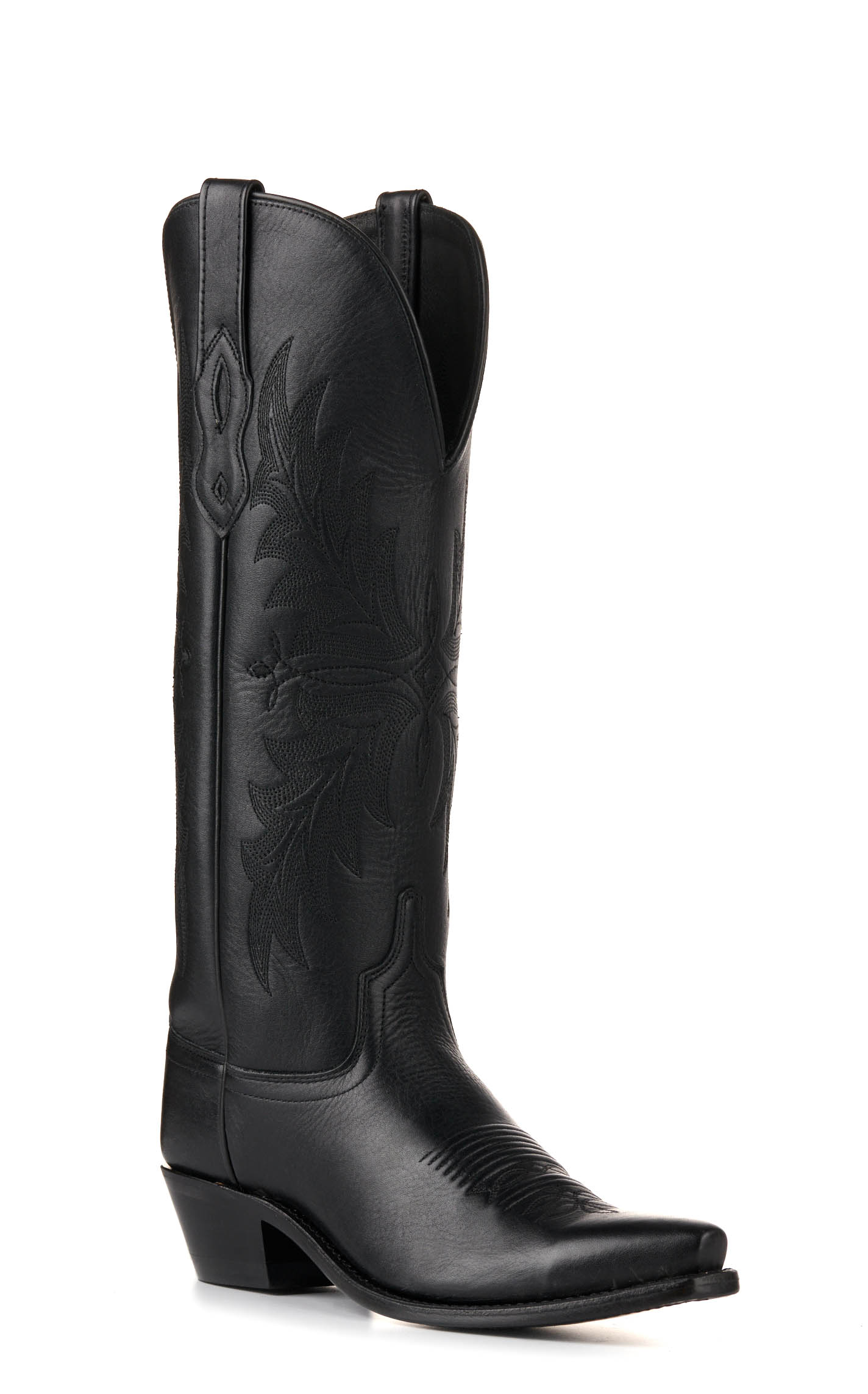 Old West Women's Black Snip Toe Tall Cowboy Boots - Image 1