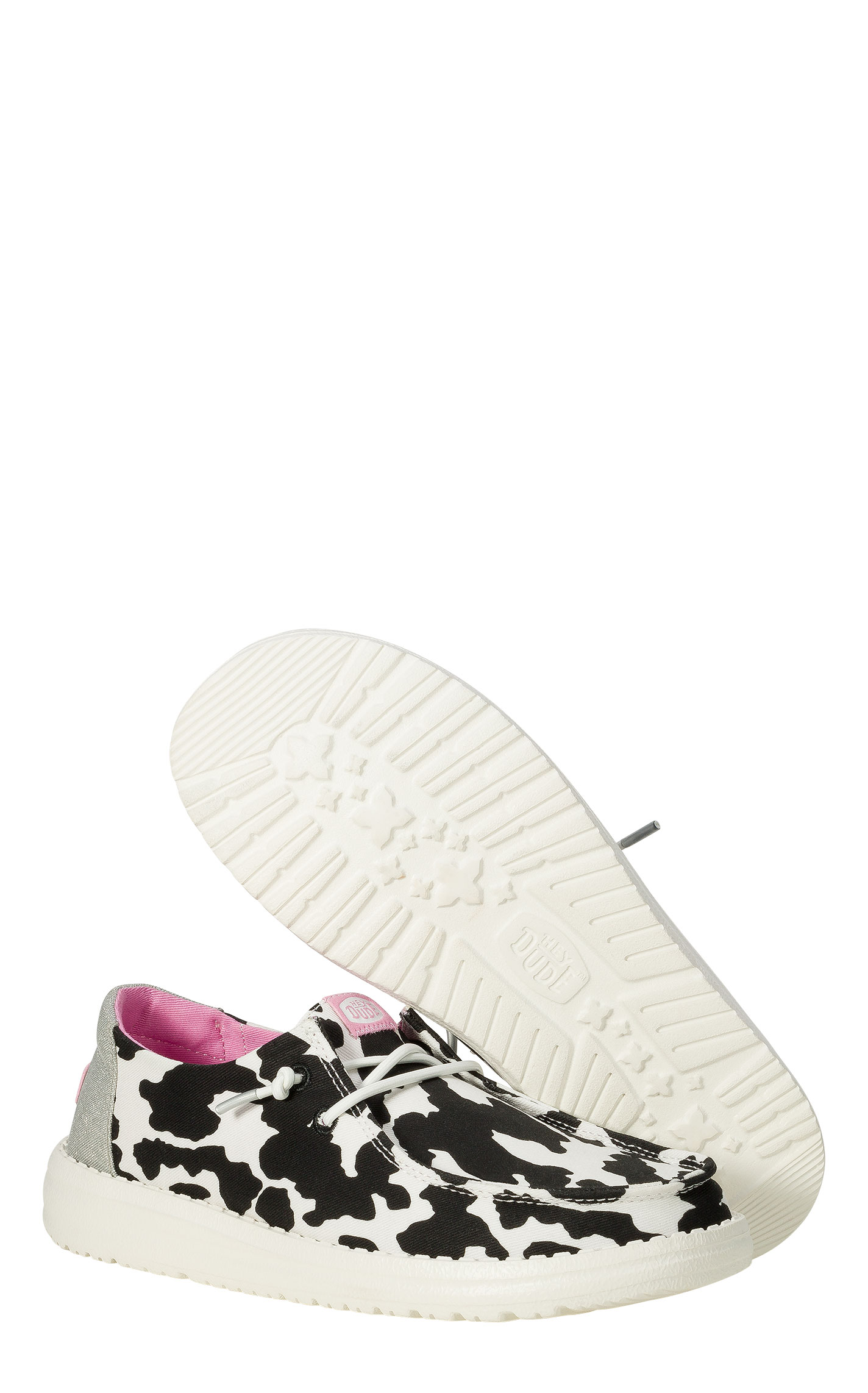 Hey Dude Women’s Wendy Cowgirl Sparkle Black, White and Pink Casual Shoes - Image 1