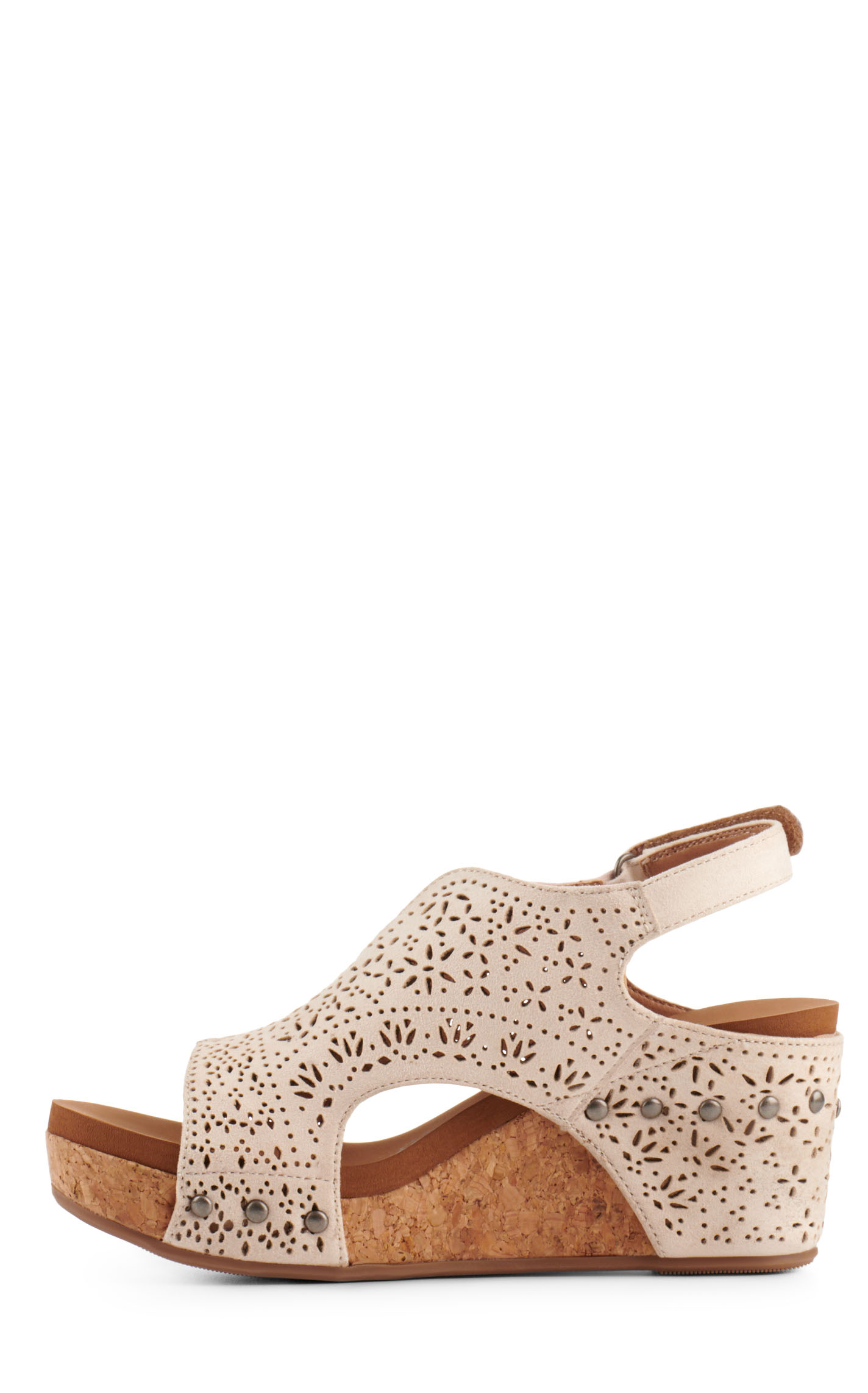 Very G Women's Free Fly Cream Floral Laser Cut Wedge Sandal - Image 1