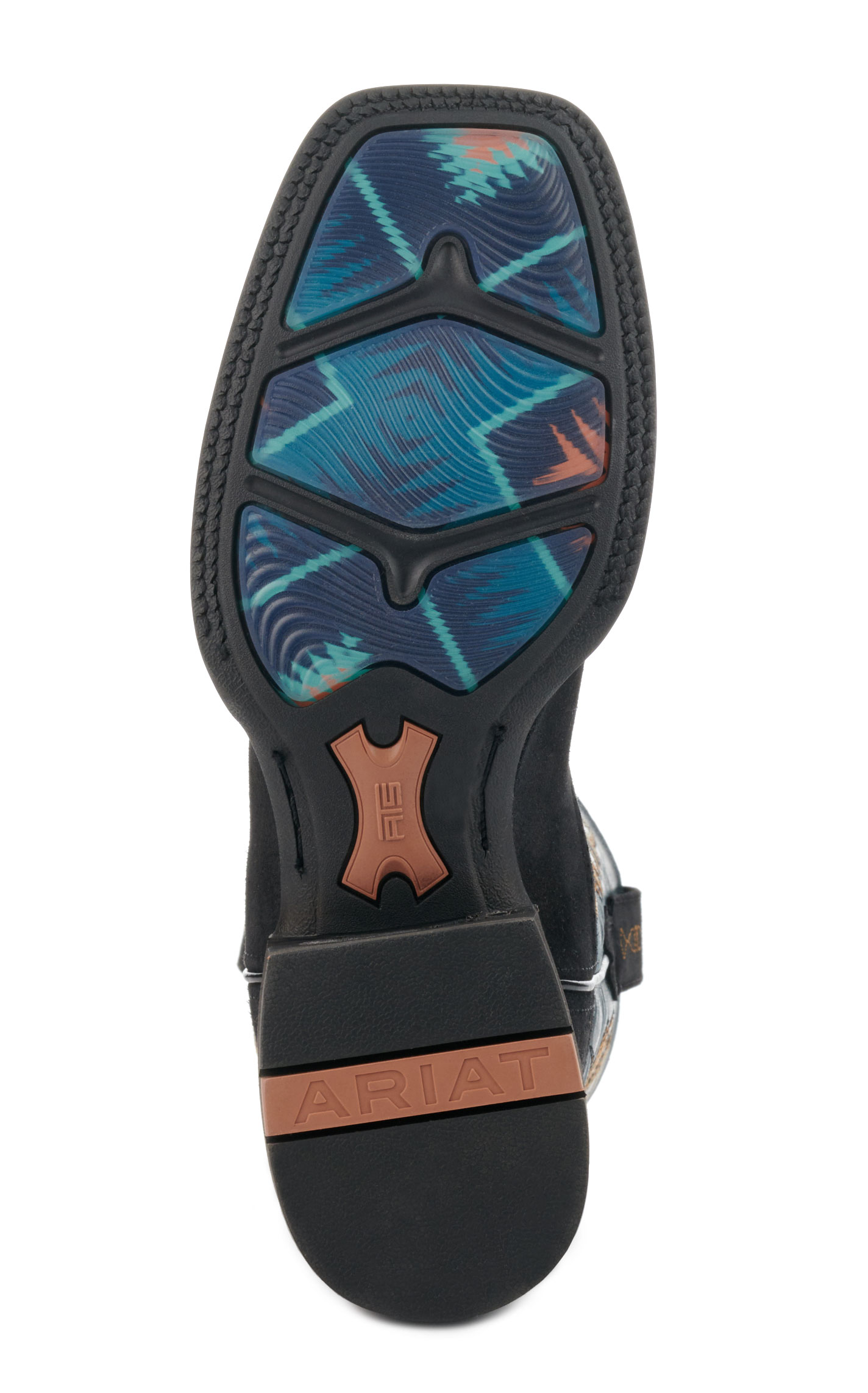 Ariat Men's Oakwood Black Roughout Suede and Dirty Denim Wide Square Toe Cowboy Boots - Image 1