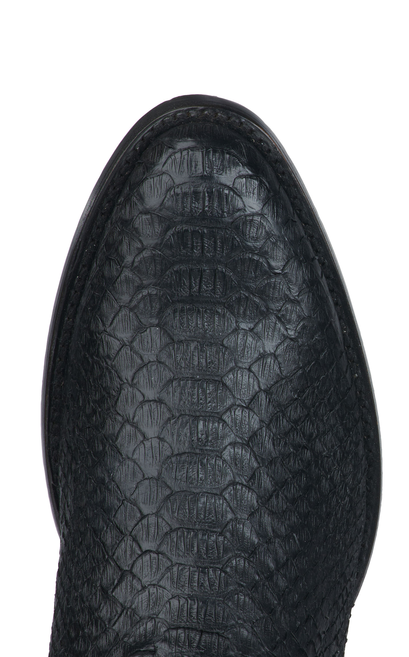 Cavender's Men's Black Python R Toe Exotic Cowboy Boots - Image 1