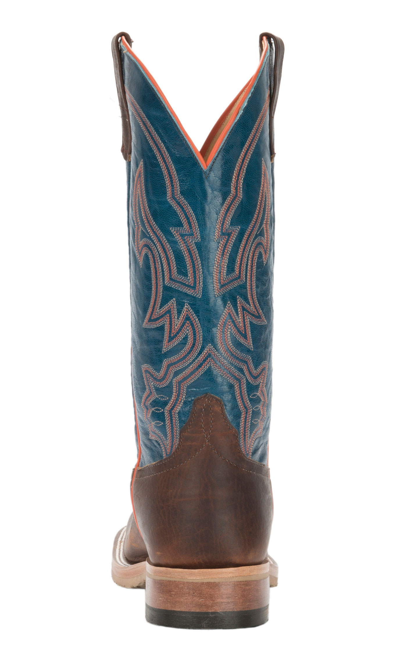 Anderson Bean Men's Briar Brown and Teal Wide Square Toe Cowboy Boot - Image 1