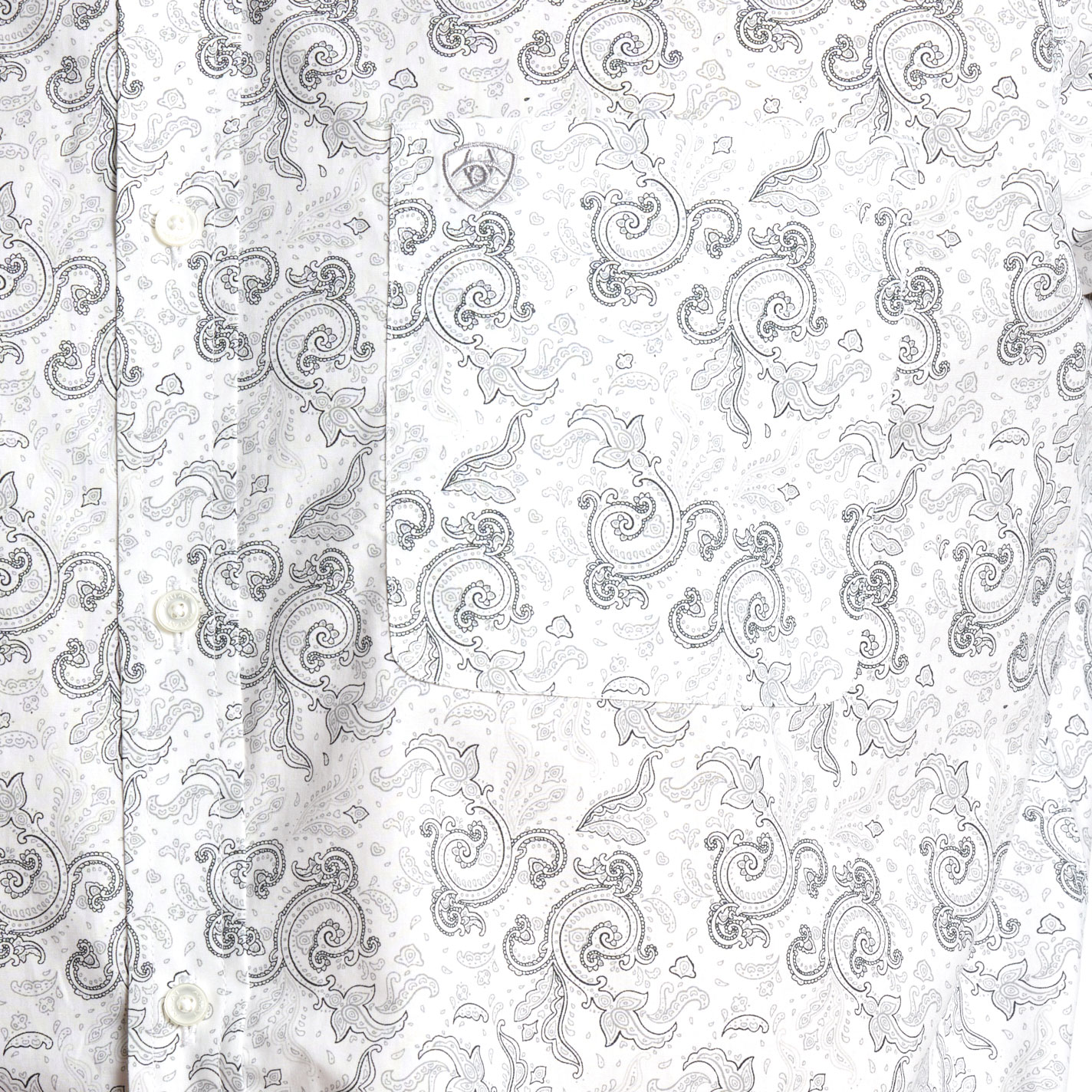 Ariat Men's Gray/White Paisley Print Button Down Shirt - Big & Tall - Image 1