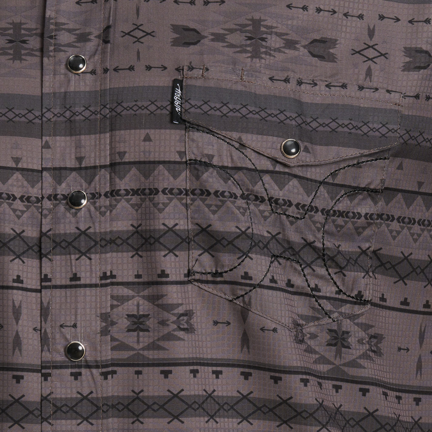 Hooey Men's Charcoal Aztec Fishing Shirt - Image 1
