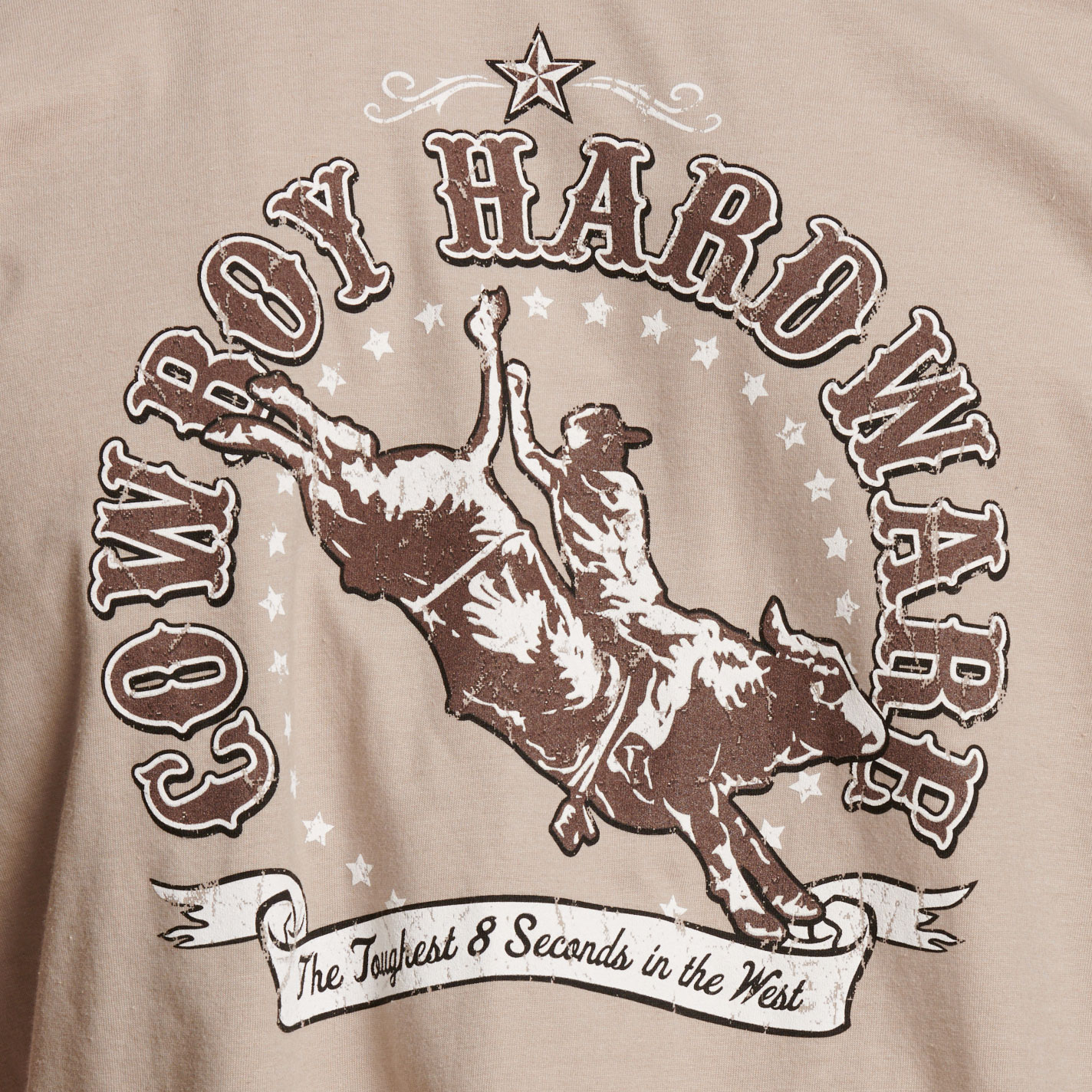 Cowboy Hardware Men's Latte Toughest 8 Seconds Graphic T-Shirt - Image 1