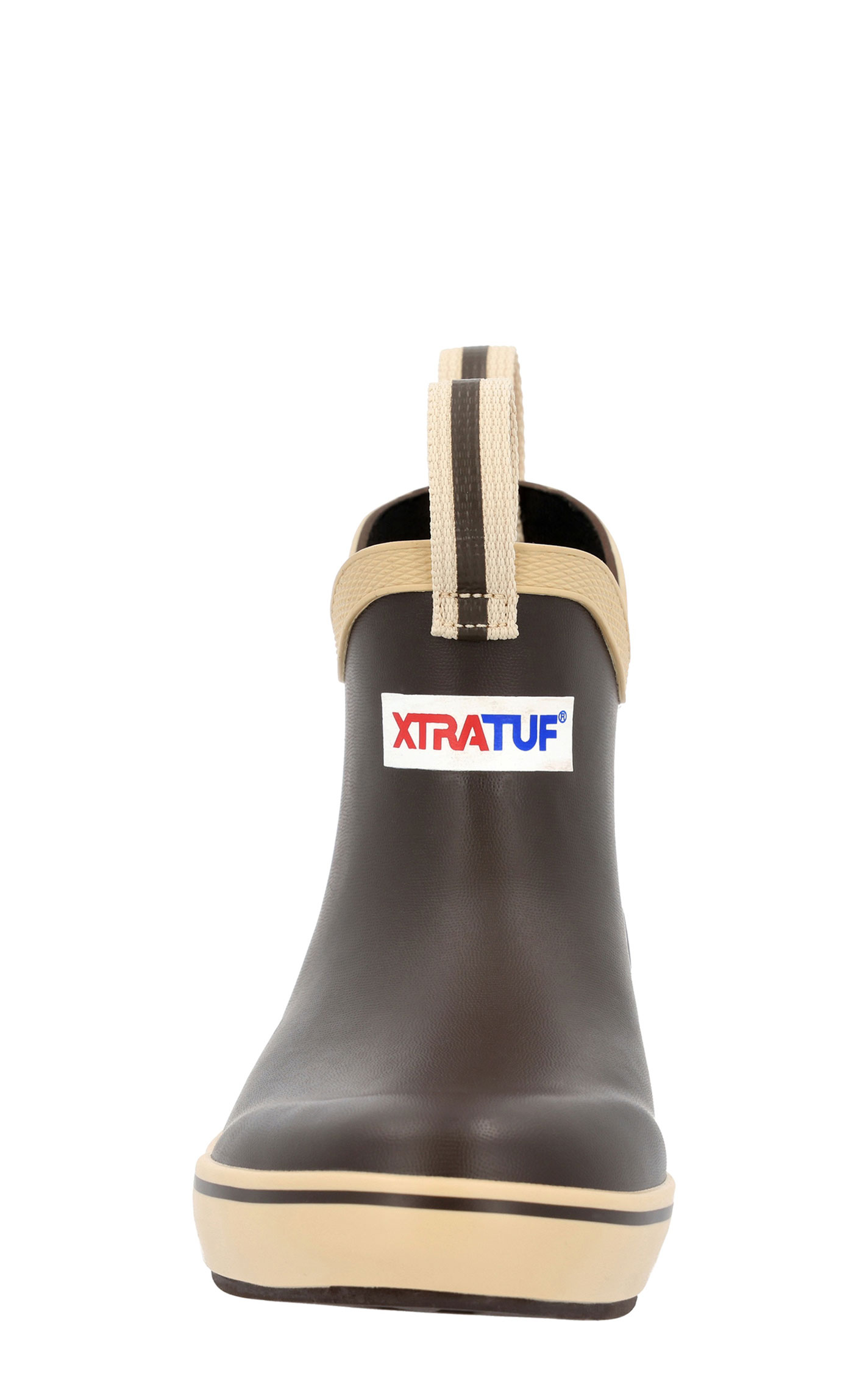 XTRATUF Kid’s Brown and Tan Ankle Deck Rubber Boots - Image 1