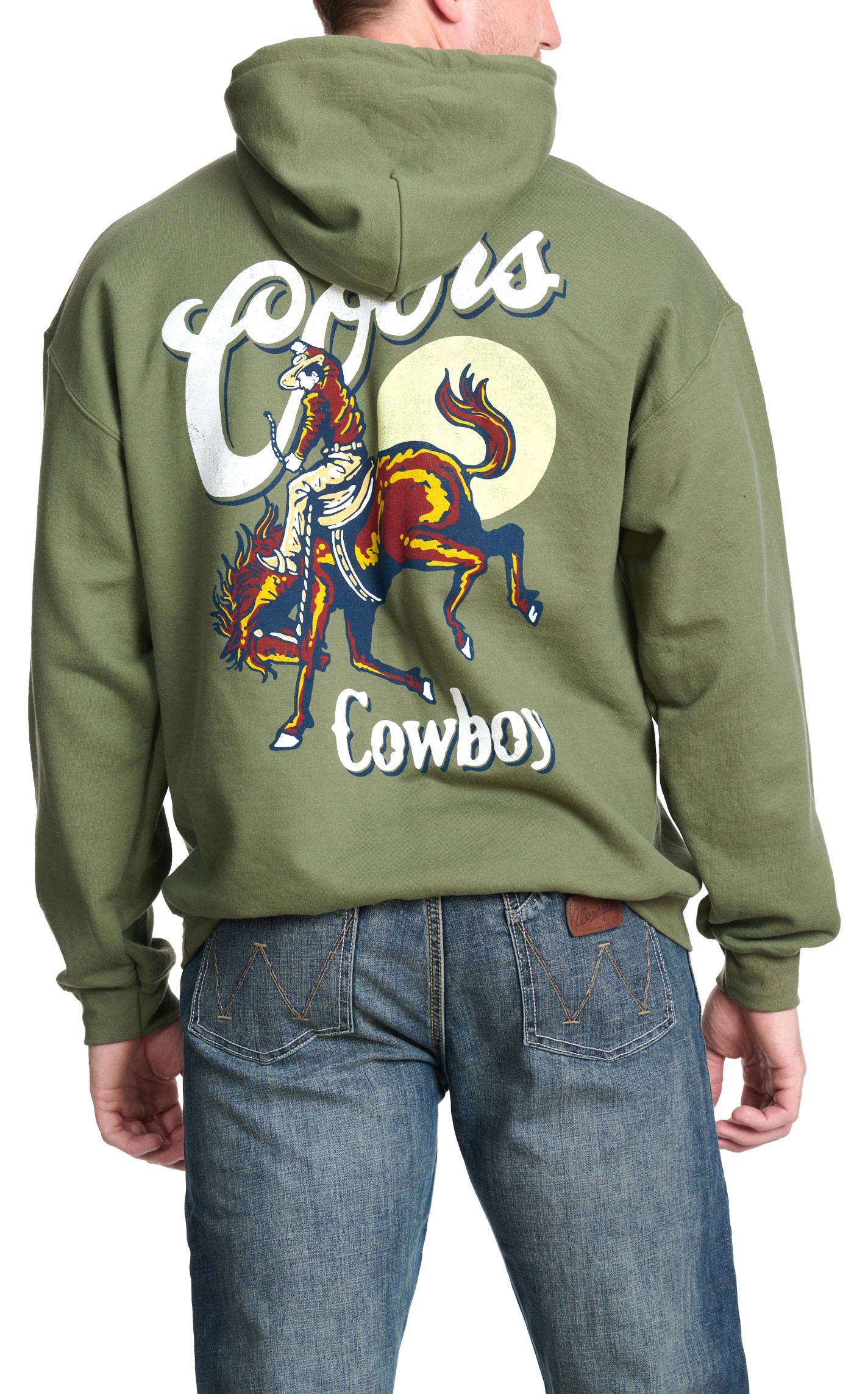 Brew City Men's Dark Sage Coors Cowboy Hoodie - Image 1