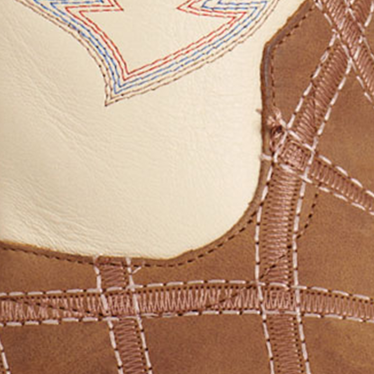 Anderson Bean Men's Camel Crazy Horse Patchwork & Cream Wide Square Toe Cowboy Boots - Image 1