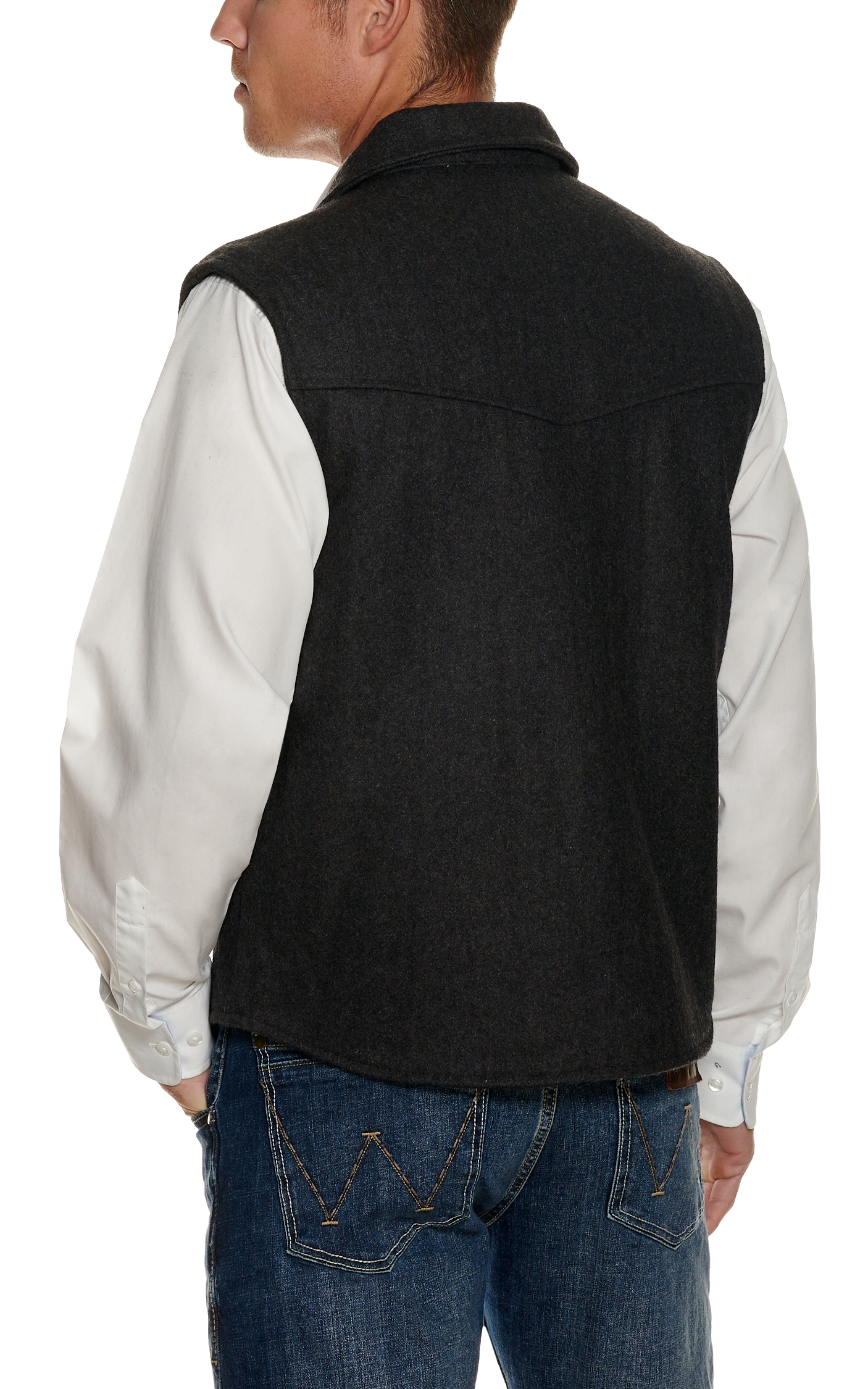 Cavender's Men's Black Wool Rancher Vest - Image 1