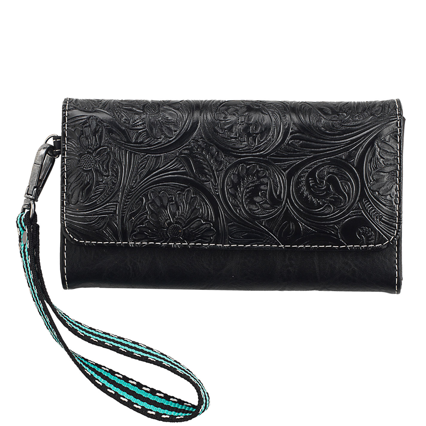 Nocona Belt Co. Amelia Black Floral Wallet - Image 1