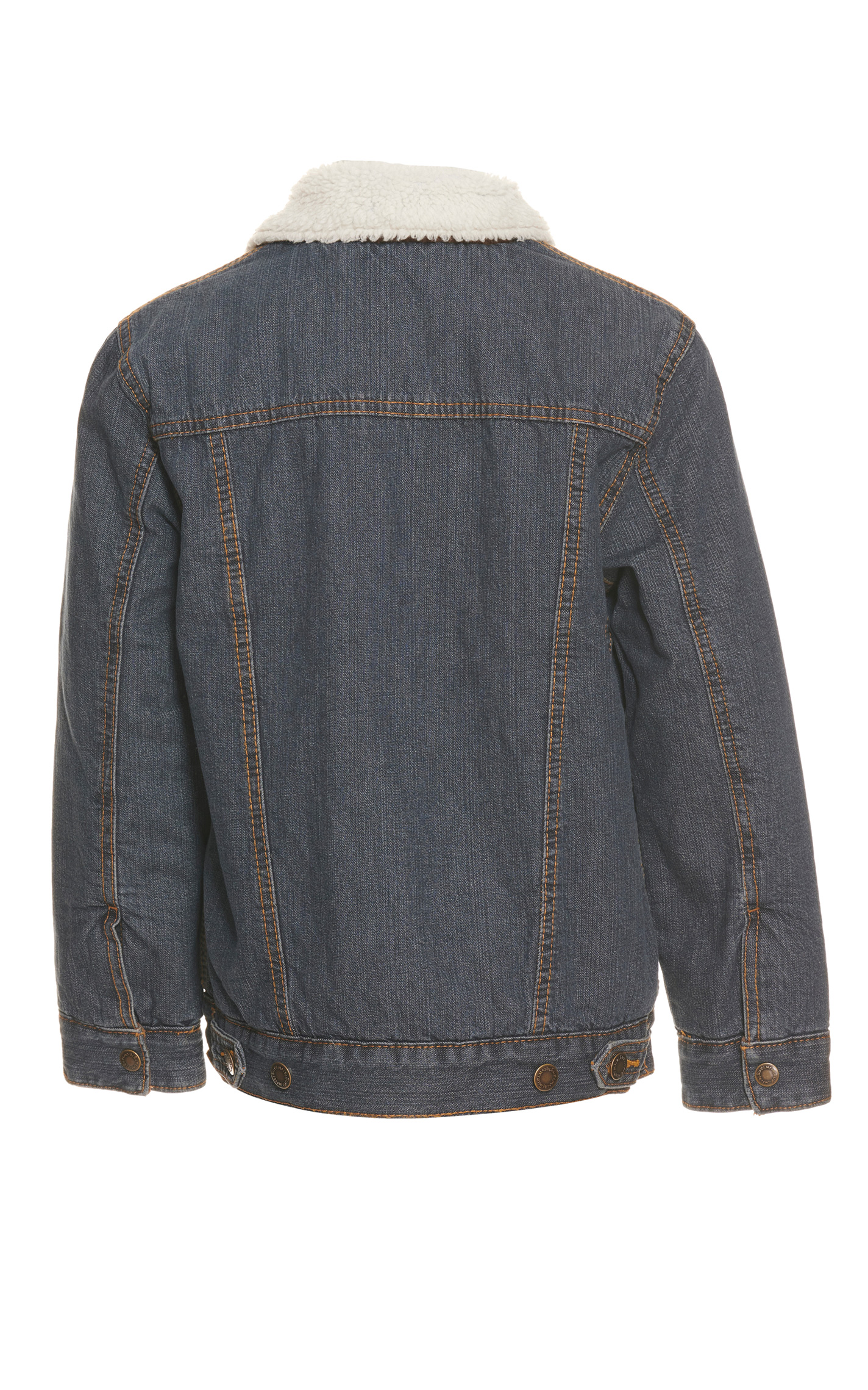 Wrangler Boys' Cowboy Cut Denim Sherpa Lined Jacket - Image 1