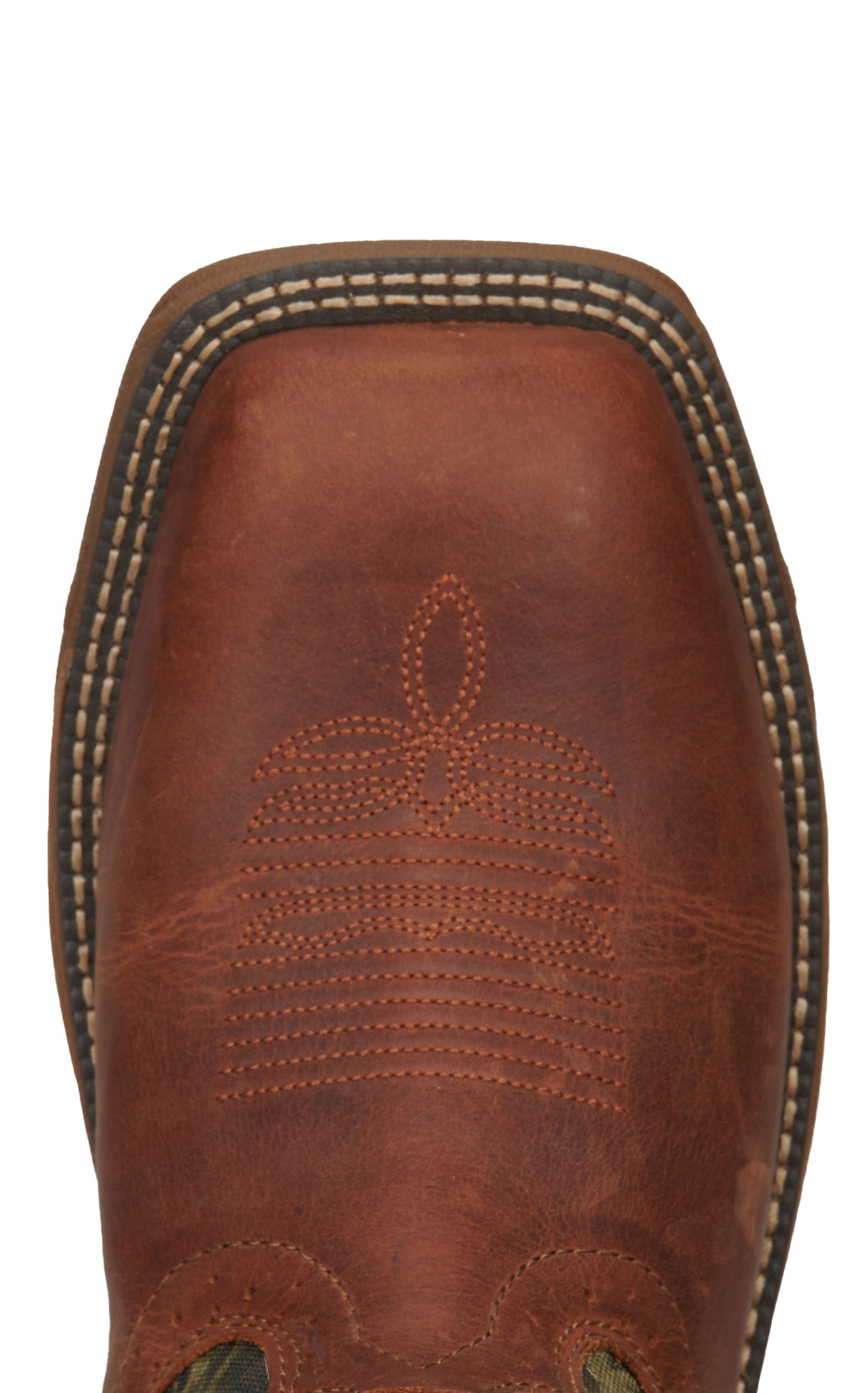 Justin Men's Strike Russet Brown and Camo EH Wide Square Toe Snake Boots - Image 1