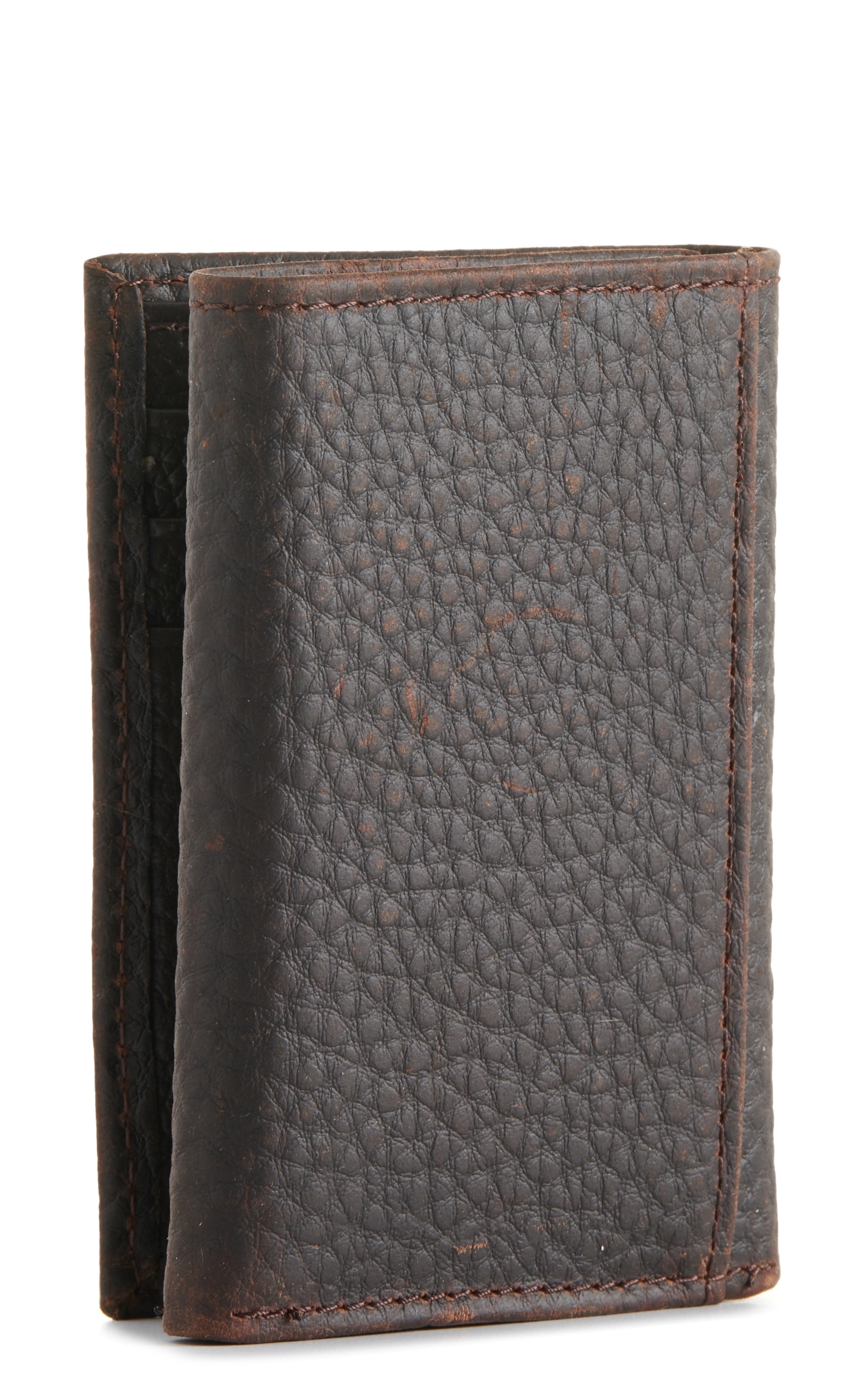 Ariat Men's Rowdy Dark Brown Mexico Flag Embroidered Logo Trifold Wallet - Image 1