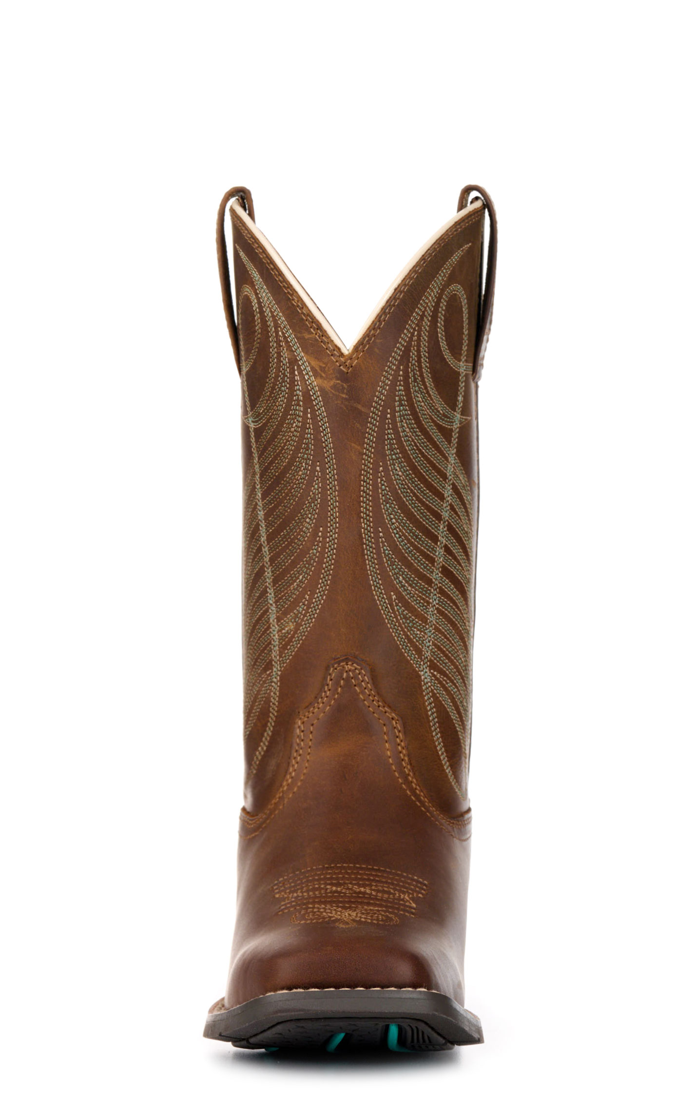 Ariat Women's Round Up Powder Brown Wide Square Toe Cowboy Boots - Image 1