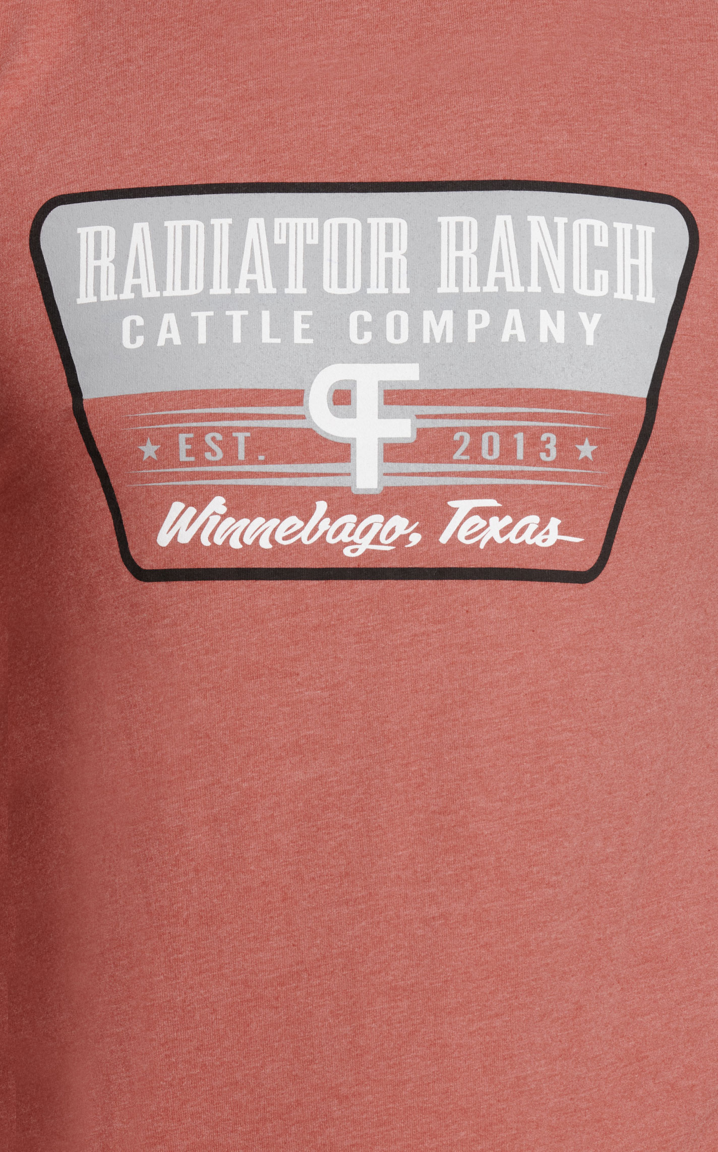 Rodeo Time Dale Brisby Men's Red Clay Radiator Ranch Logo T-Shirt - Image 1