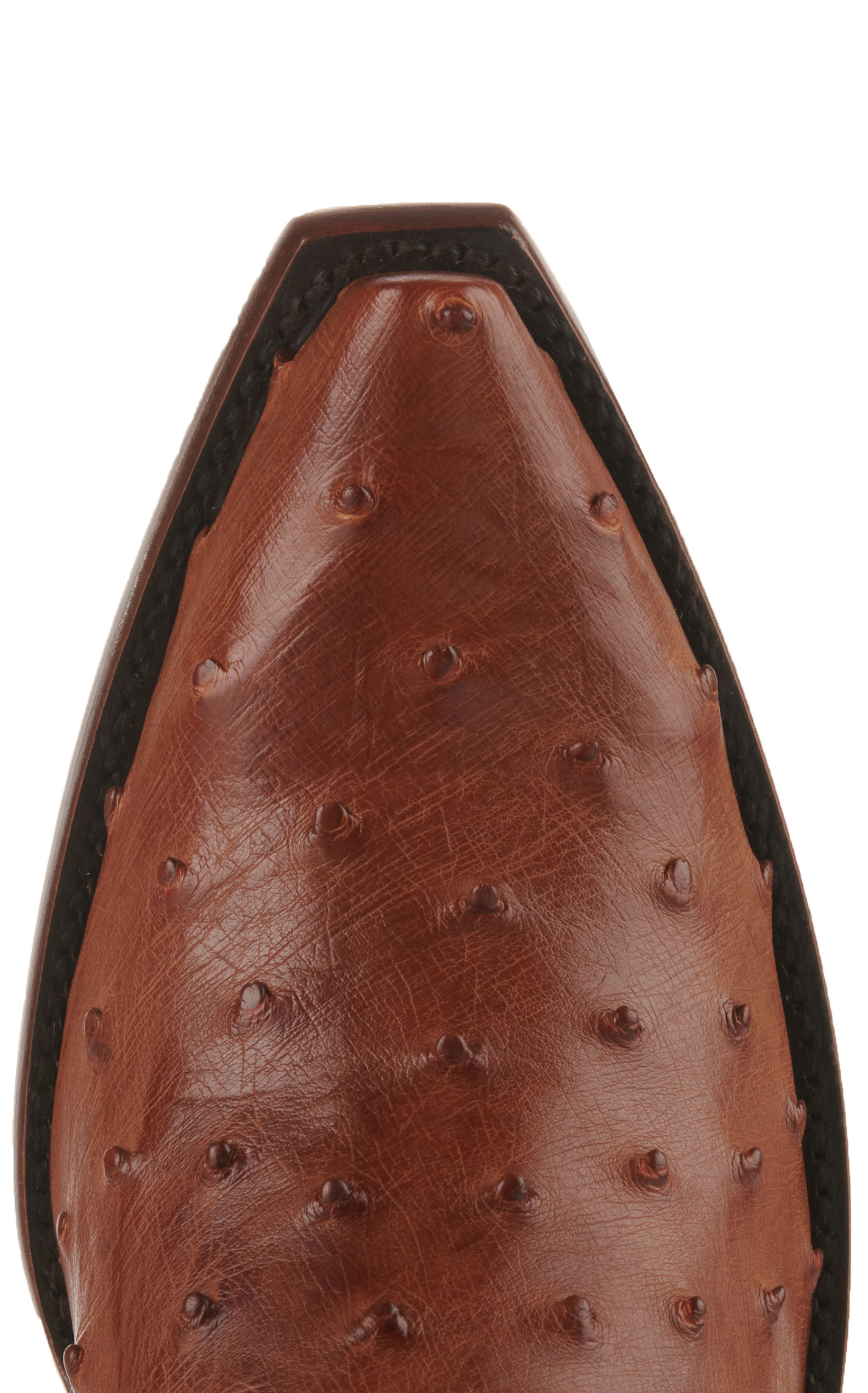 JRC & Sons Women’s Jacqueline Cognac Full Quil Ostrich Snip Toe Tall Cowboy Boots - Image 1