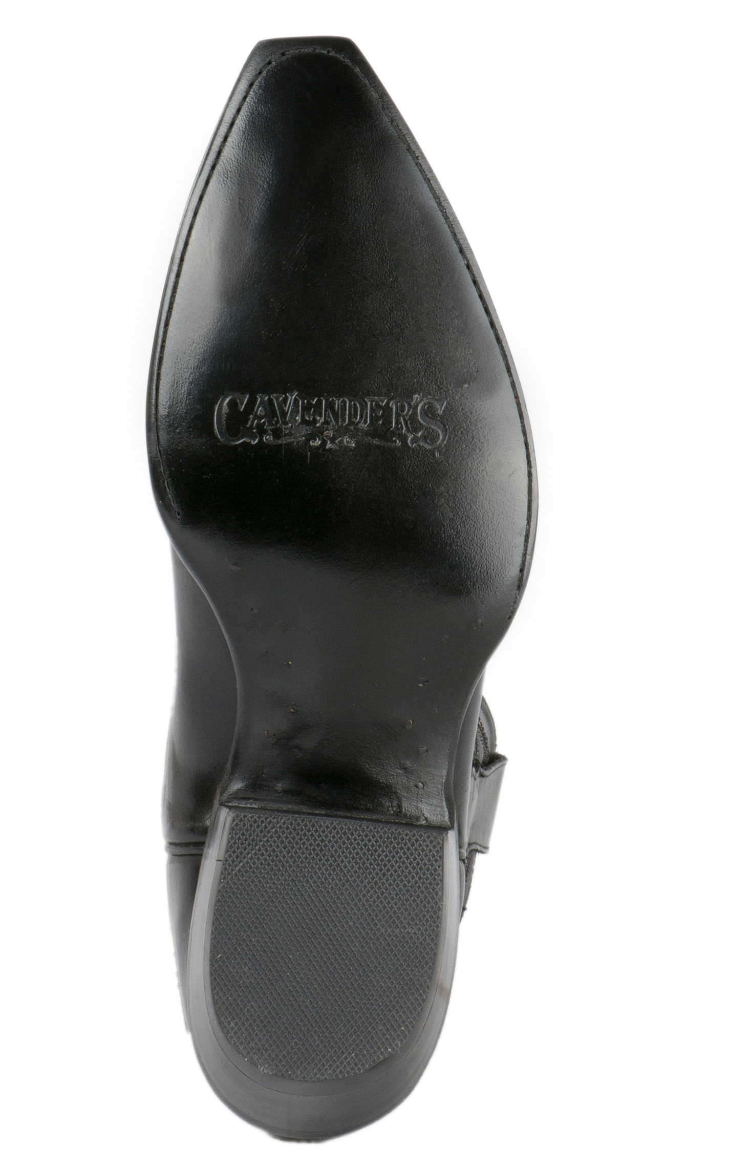 Cavender’s Women’s Black Ranchero Leather Snip Toe Cowboy Boots - Image 1